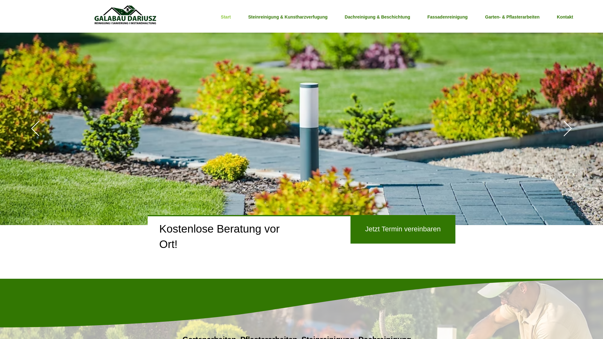 website screenshot of https://galabau-dariusz.de/