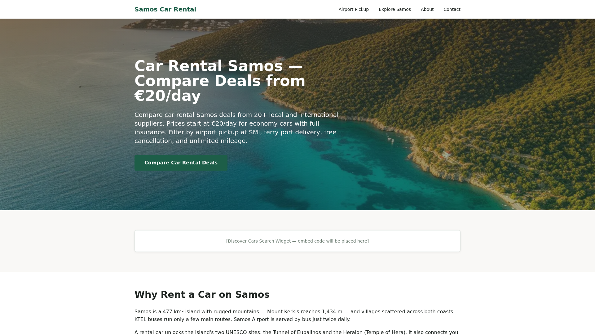 website screenshot of https://car-rental-samos.com/
