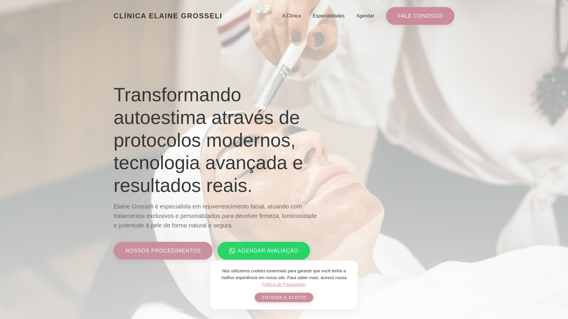 website screenshot of https://clinicaelainegrosseli.com.br/