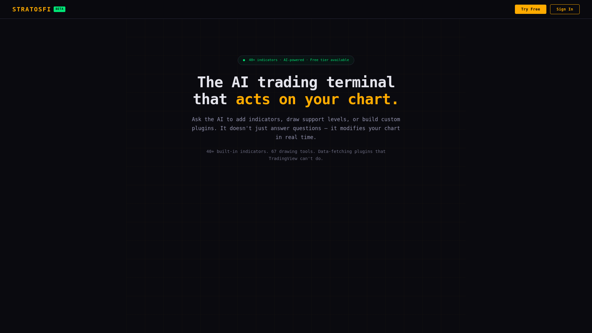 website screenshot of https://stratosfi.ai
