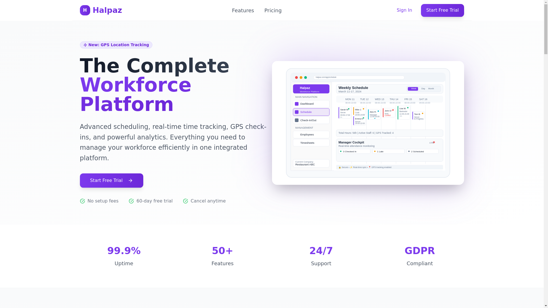 website screenshot of https://halpaz.app/