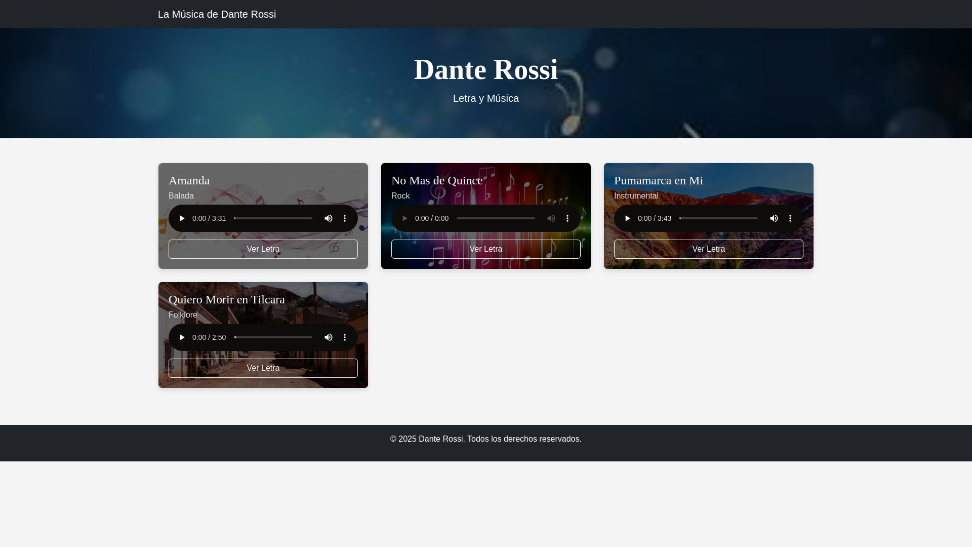 website screenshot of https://danterossi.com/
