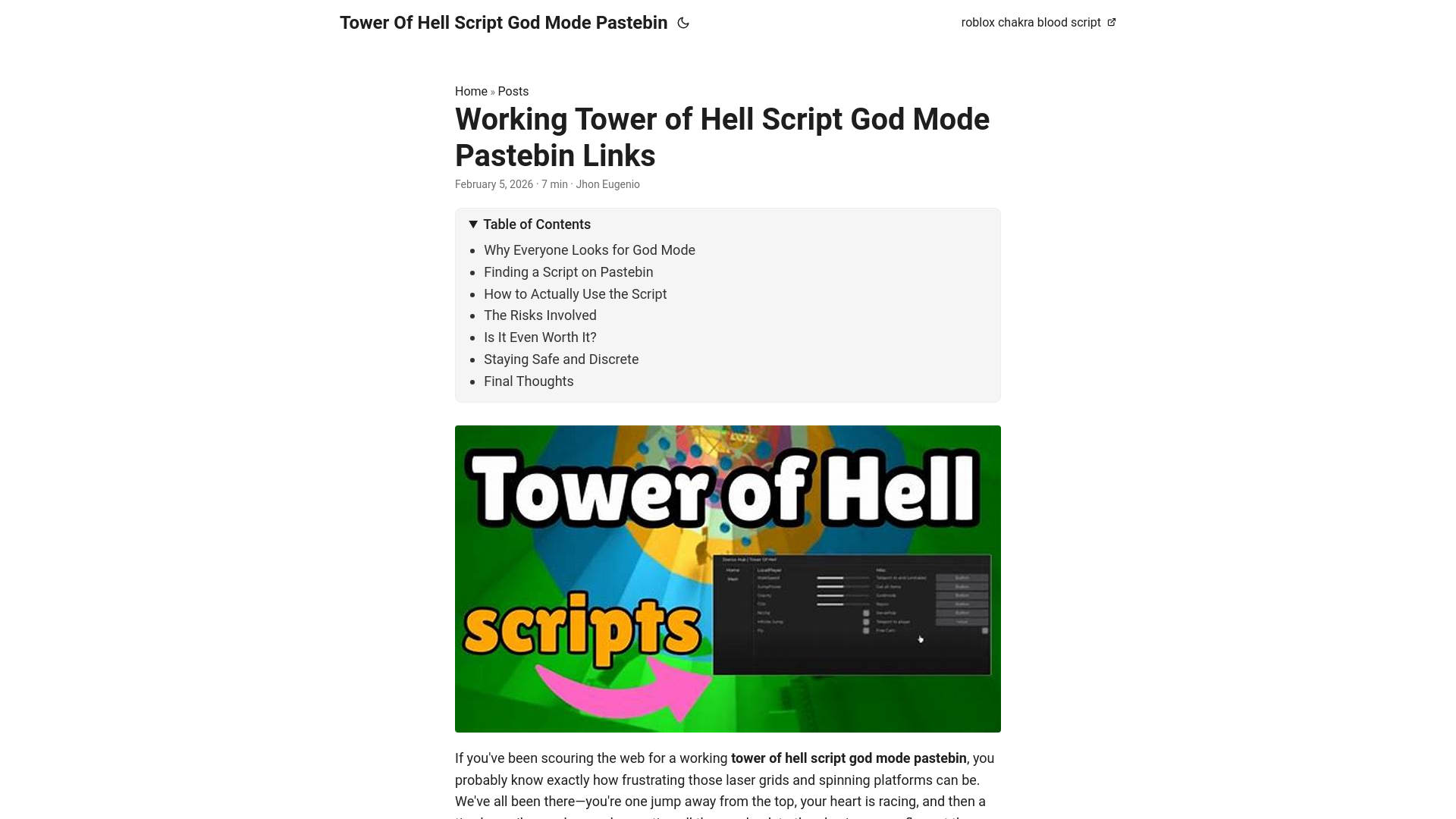 website screenshot of https://tower-of-hell-script-god-mode-pastebin.pages.dev/