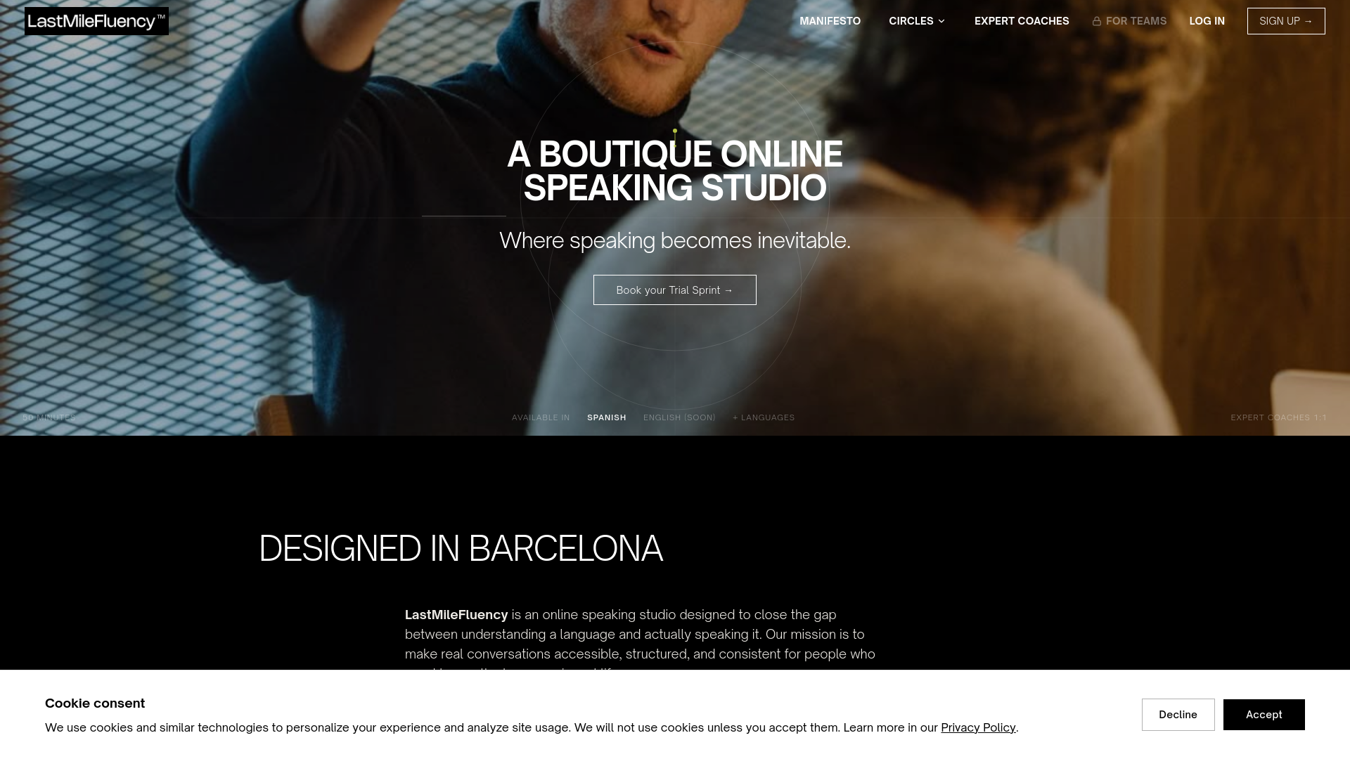 website screenshot of https://lastmilefluency.com
