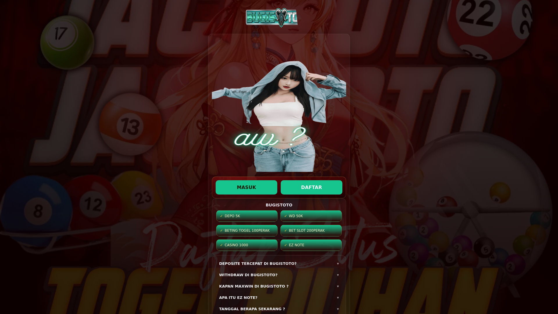 website screenshot of https://hariiniharuscekkkalender.pages.dev/