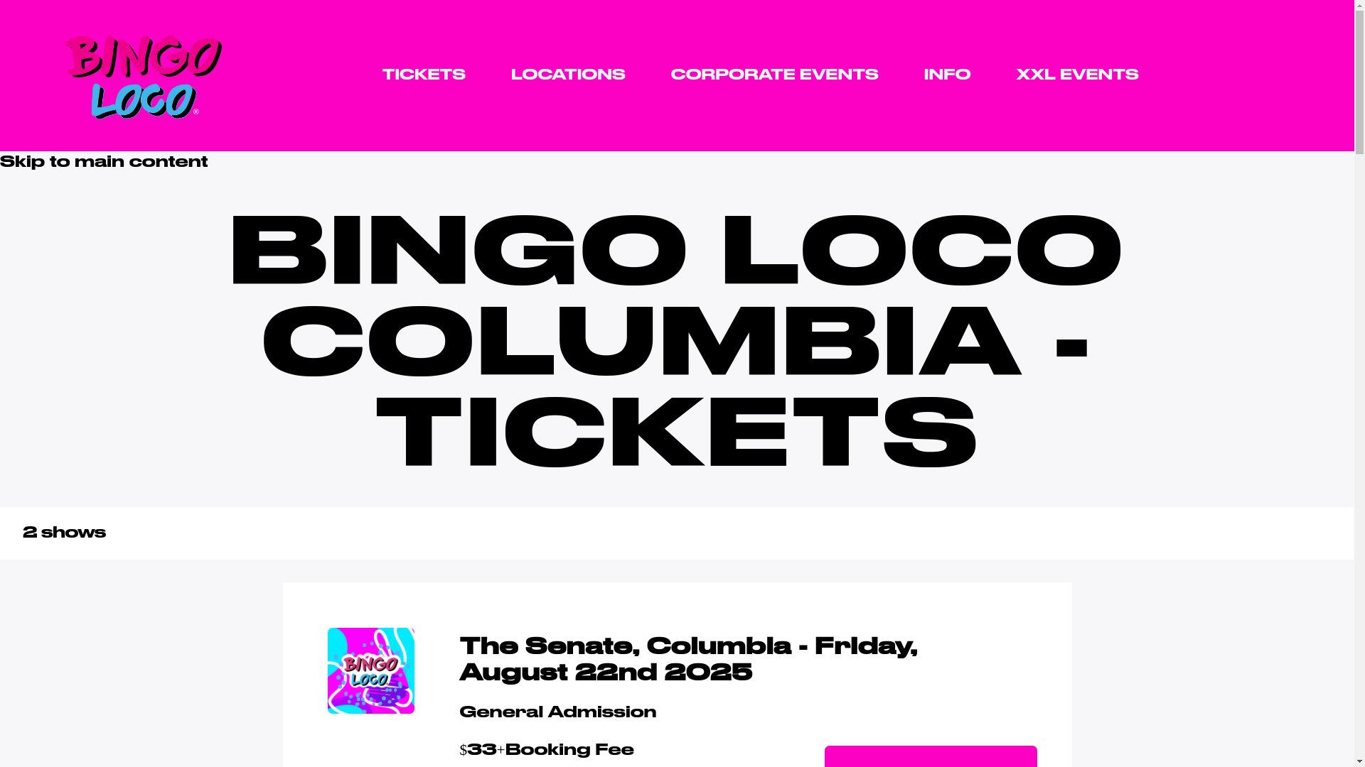 website screenshot of https://us.bingoloco.com/columbia