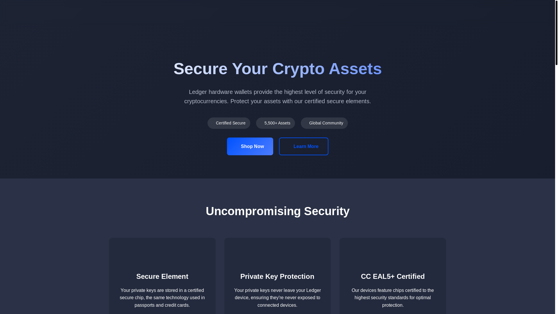 website screenshot of https://folio-ledger-hardware-wallet.pages.dev/