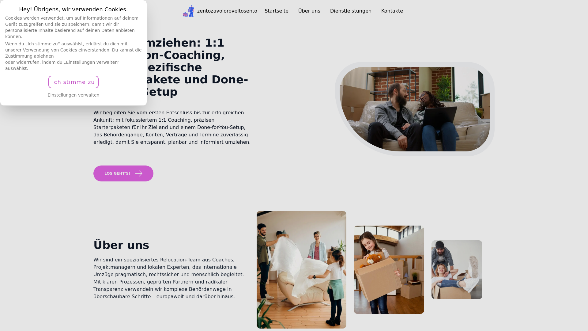 website screenshot of https://zentozavoloroveltosento.digital/