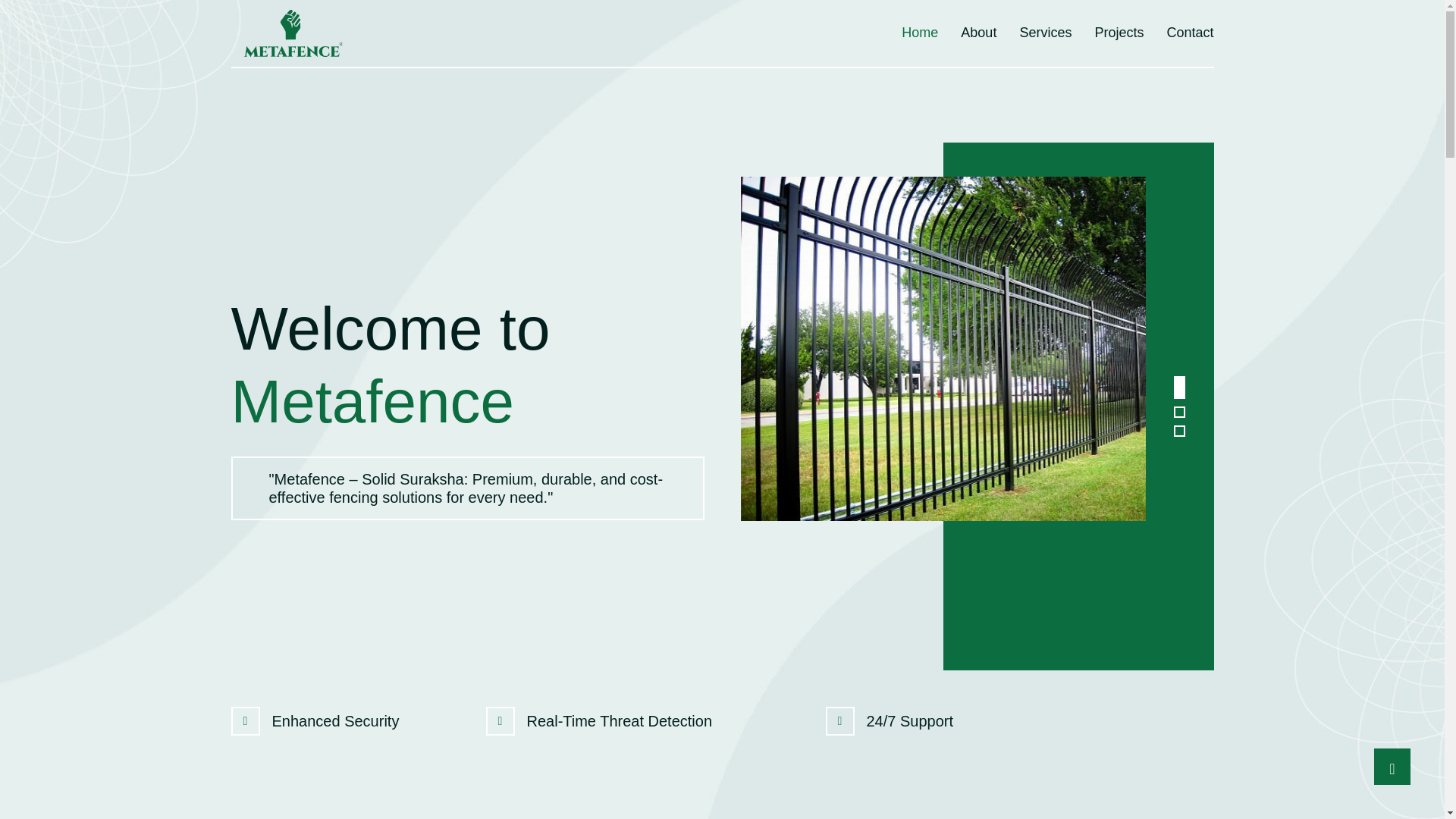 website screenshot of https://metafence.co.in/