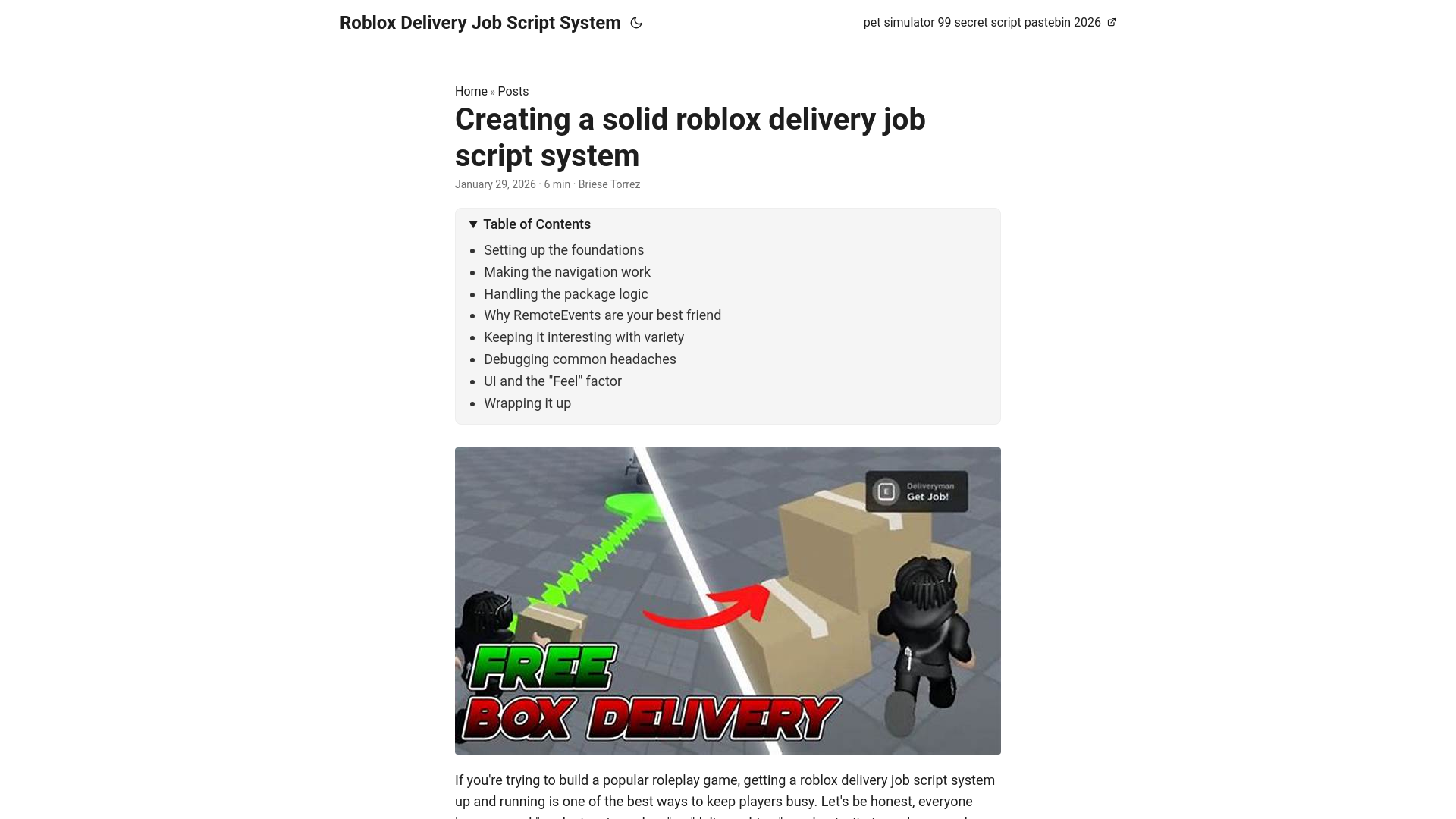 website screenshot of https://roblox-delivery-job-script-system.pages.dev/