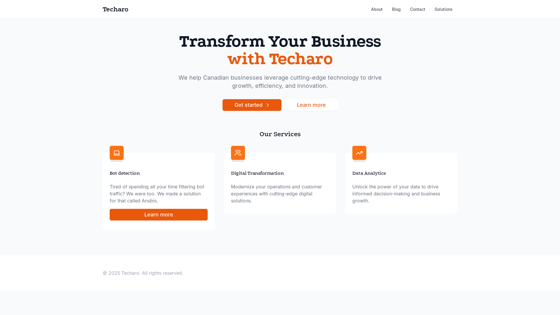 website screenshot of https://techaro.lol/