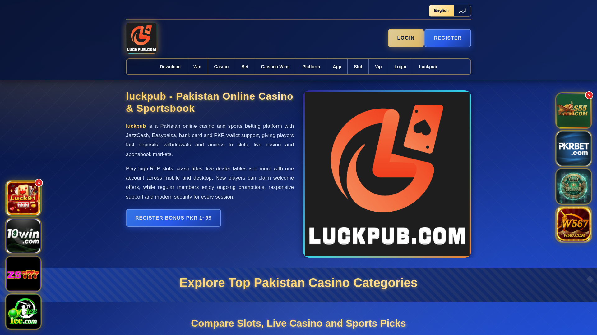 website screenshot of https://luckpubdo.com/