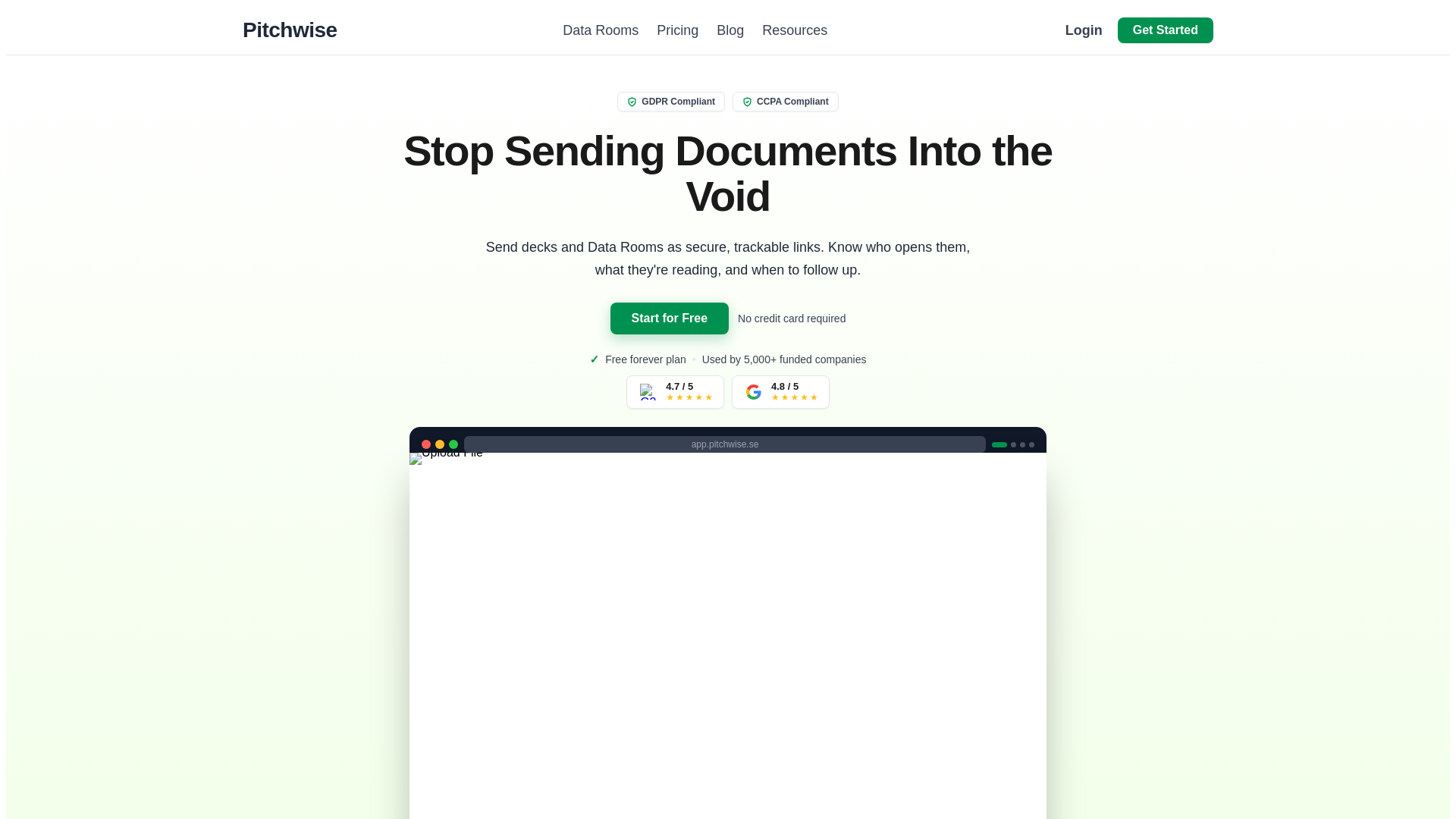 website screenshot of https://pitchwise-website-5l5.pages.dev/