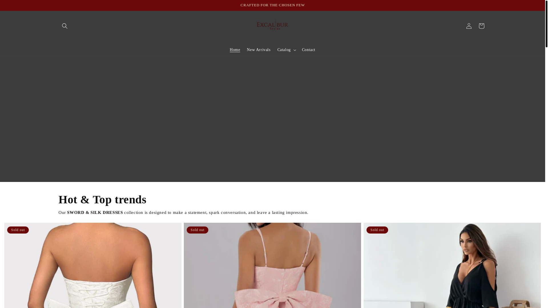 website screenshot of https://excaliburstylus.com/