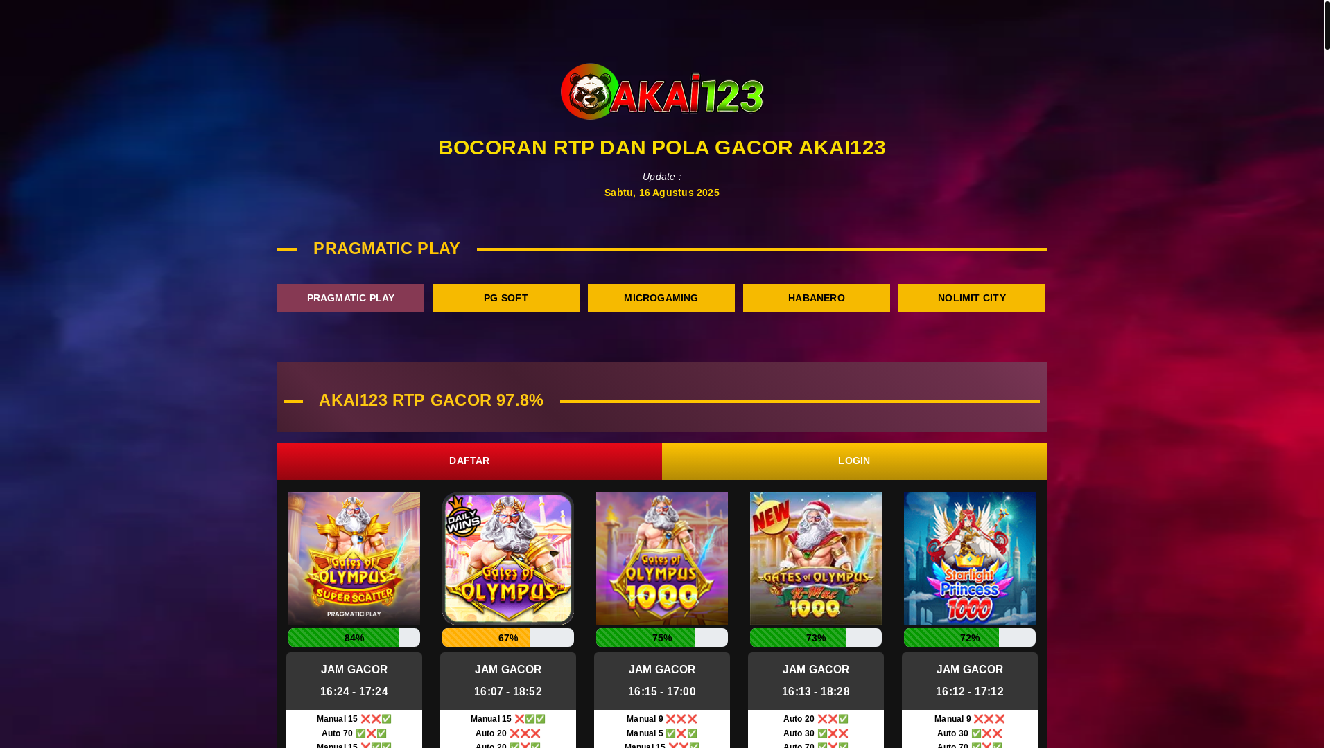 website screenshot of https://rtpakai123-petarung.xyz/