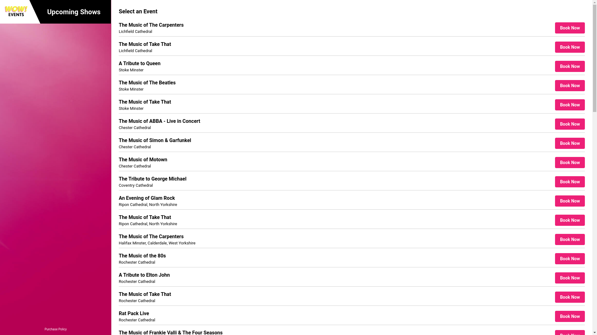 website screenshot of https://line-up-wow-events.pages.dev/