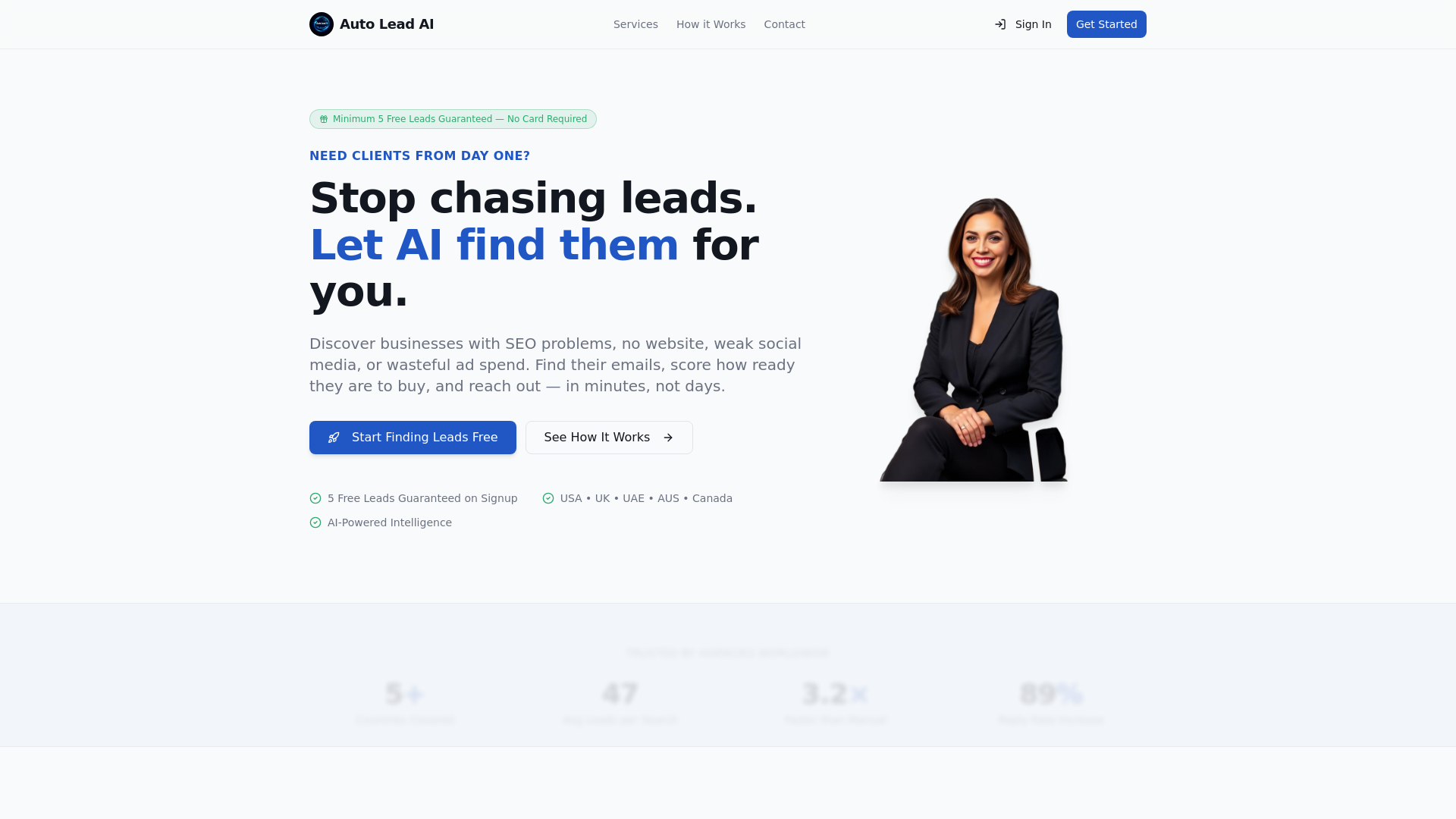 website screenshot of https://autoleadai.online/