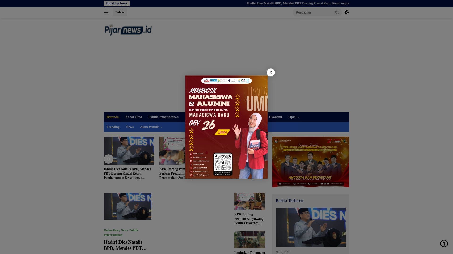 website screenshot of https://pijarnews.id