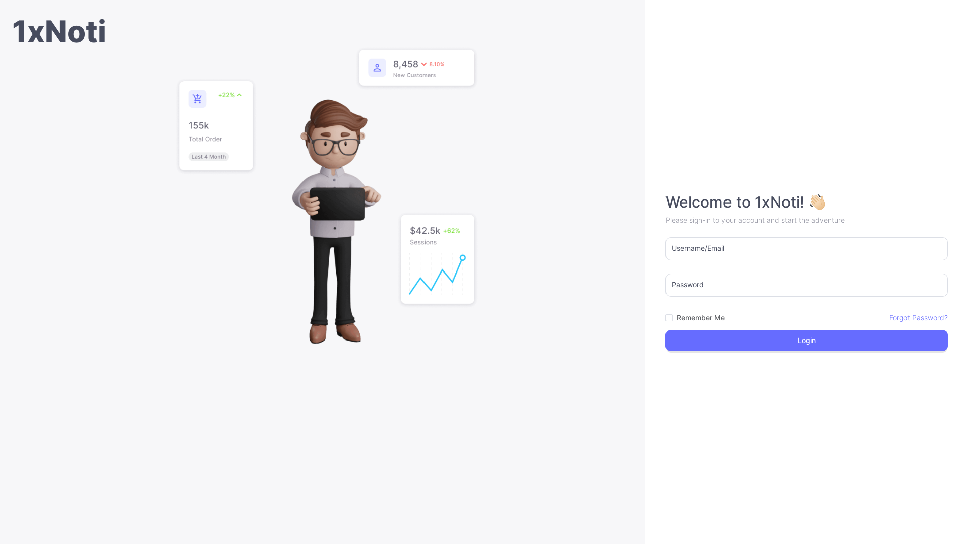 website screenshot of https://1x-noti-frontend.pages.dev/