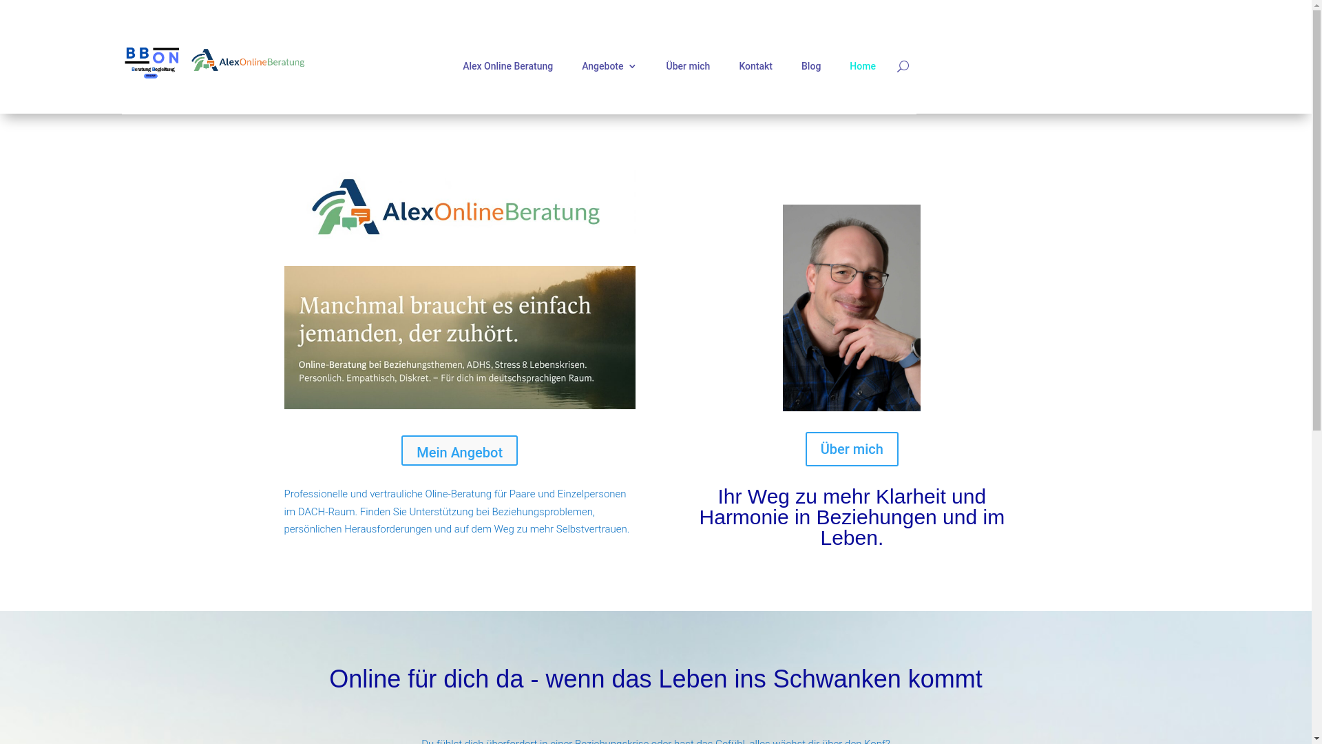 website screenshot of https://alexonlineberatung.ch/