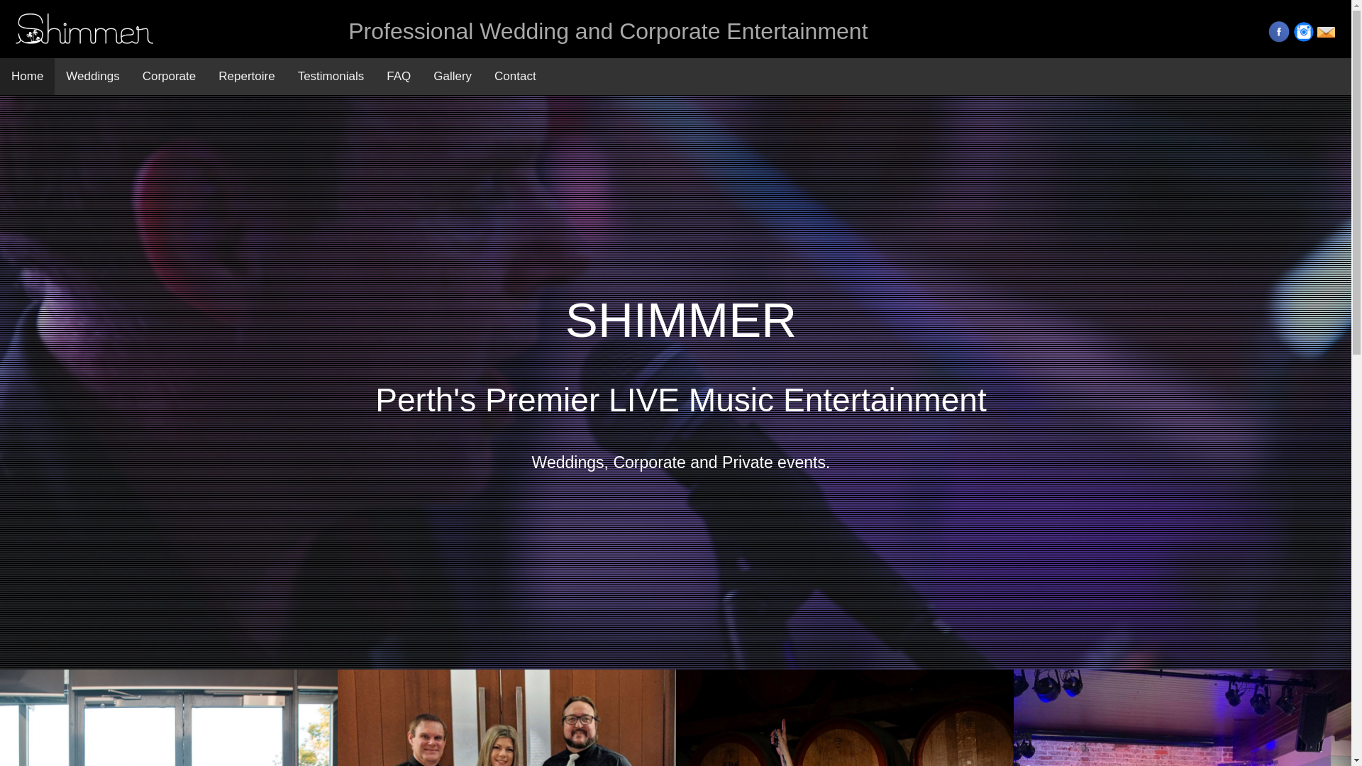 website screenshot of https://shimmertheband.online/