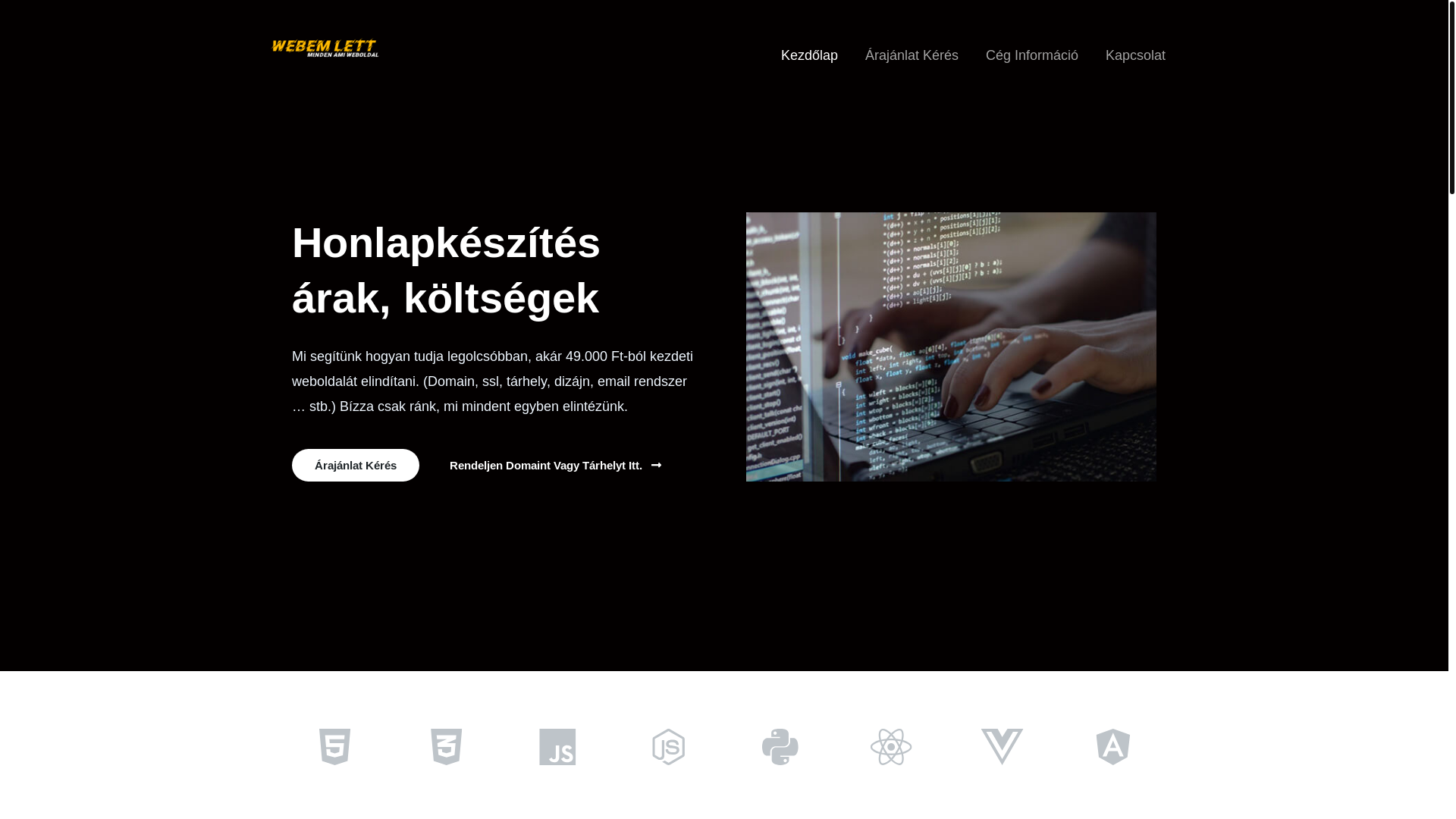 website screenshot of https://webemlett.eu/