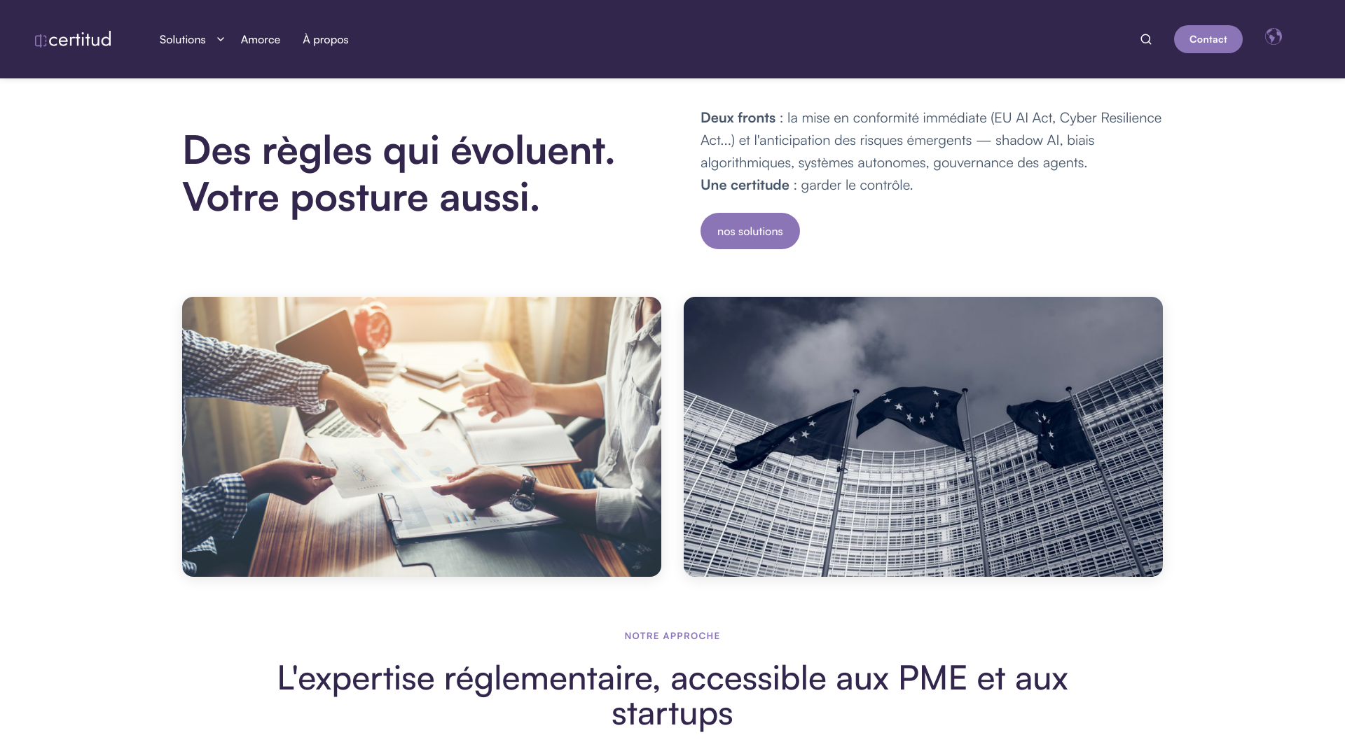 website screenshot of https://certitud.eu/