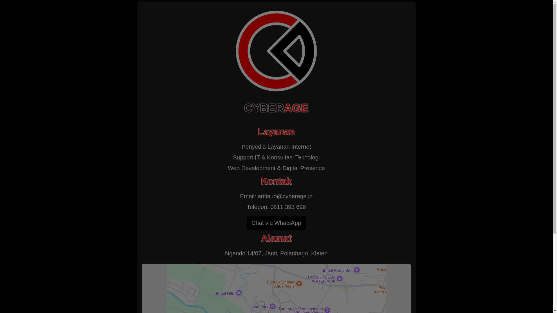 website screenshot of https://cyberage.web.id/