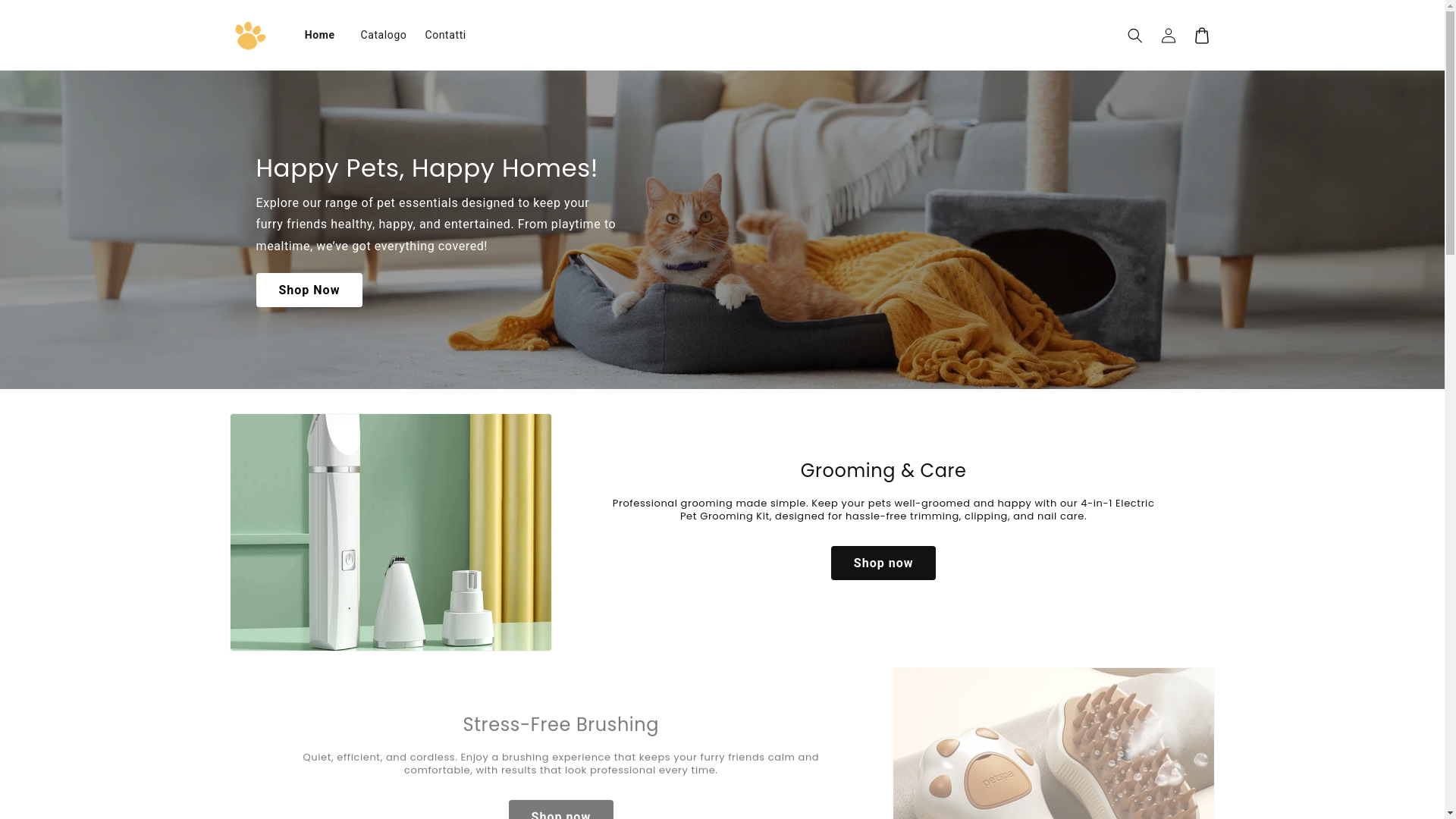 website screenshot of https://purrpawfect.store/
