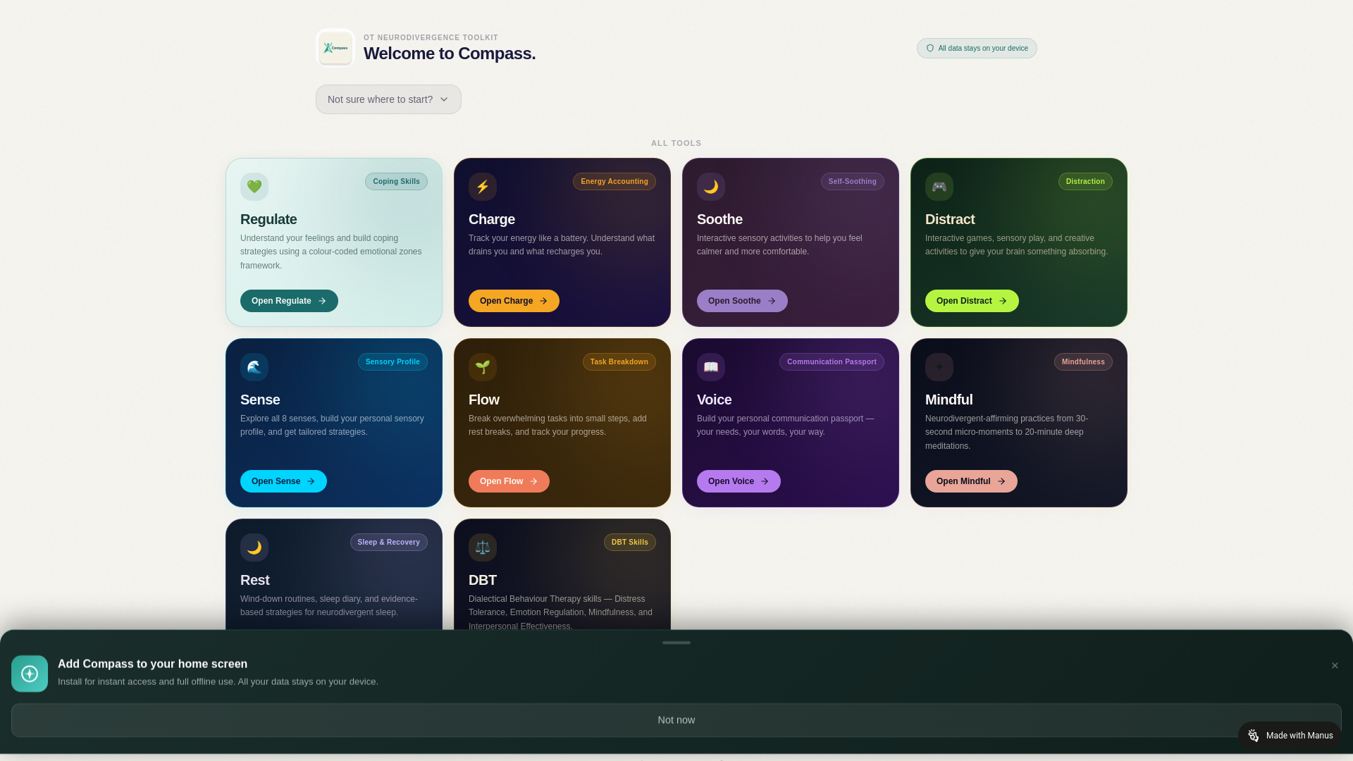 website screenshot of https://otcompass.co.uk/