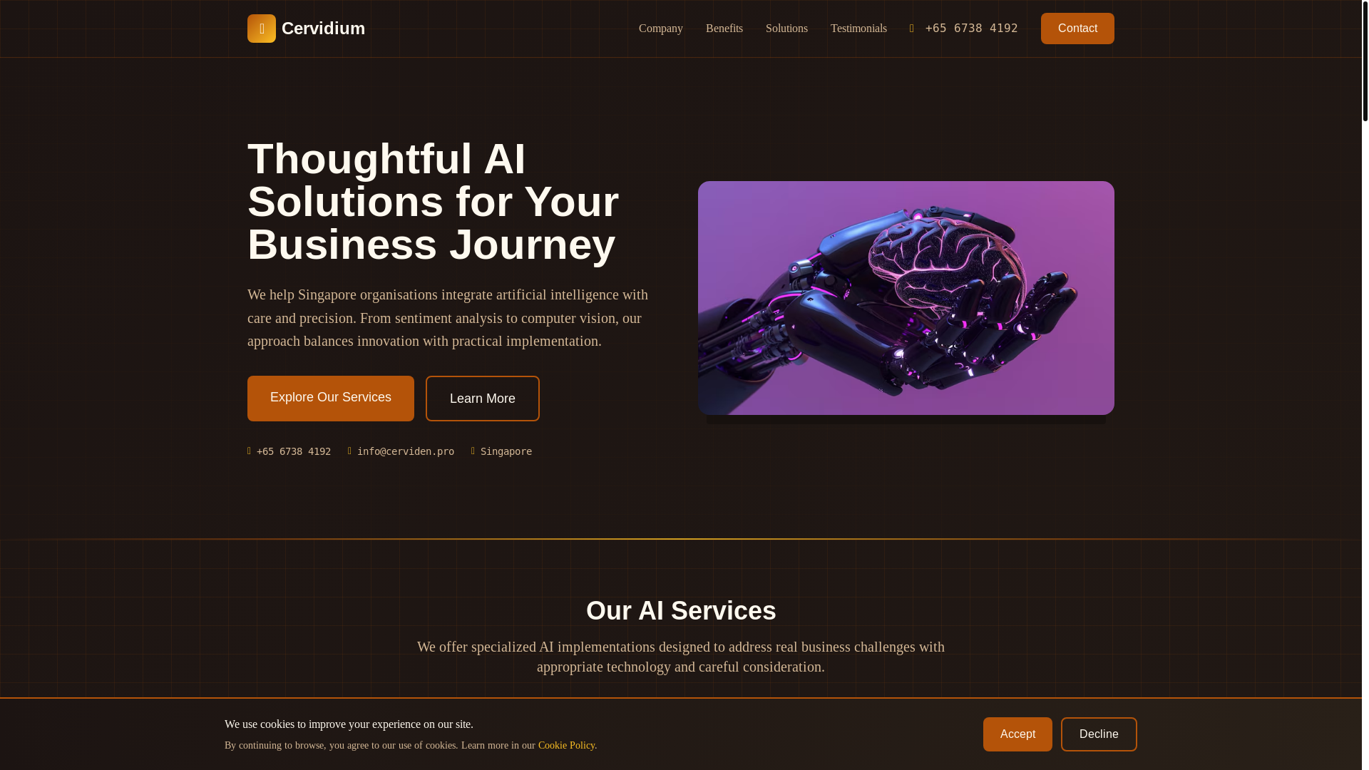 website screenshot of https://cerviden.pro/