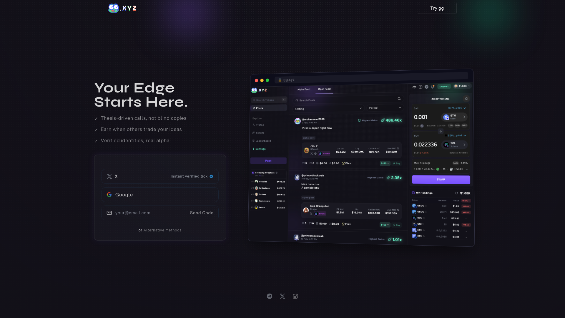 website screenshot of https://play.staging.gg.xyz/
