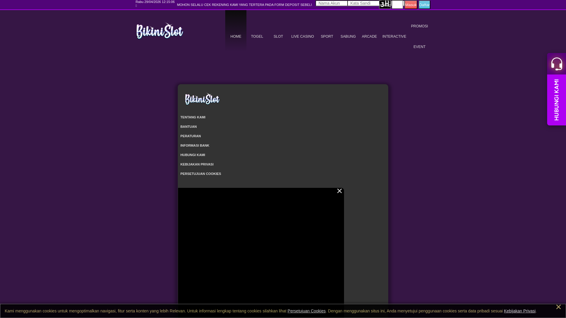 website screenshot of https://bikinislotnaga.com/