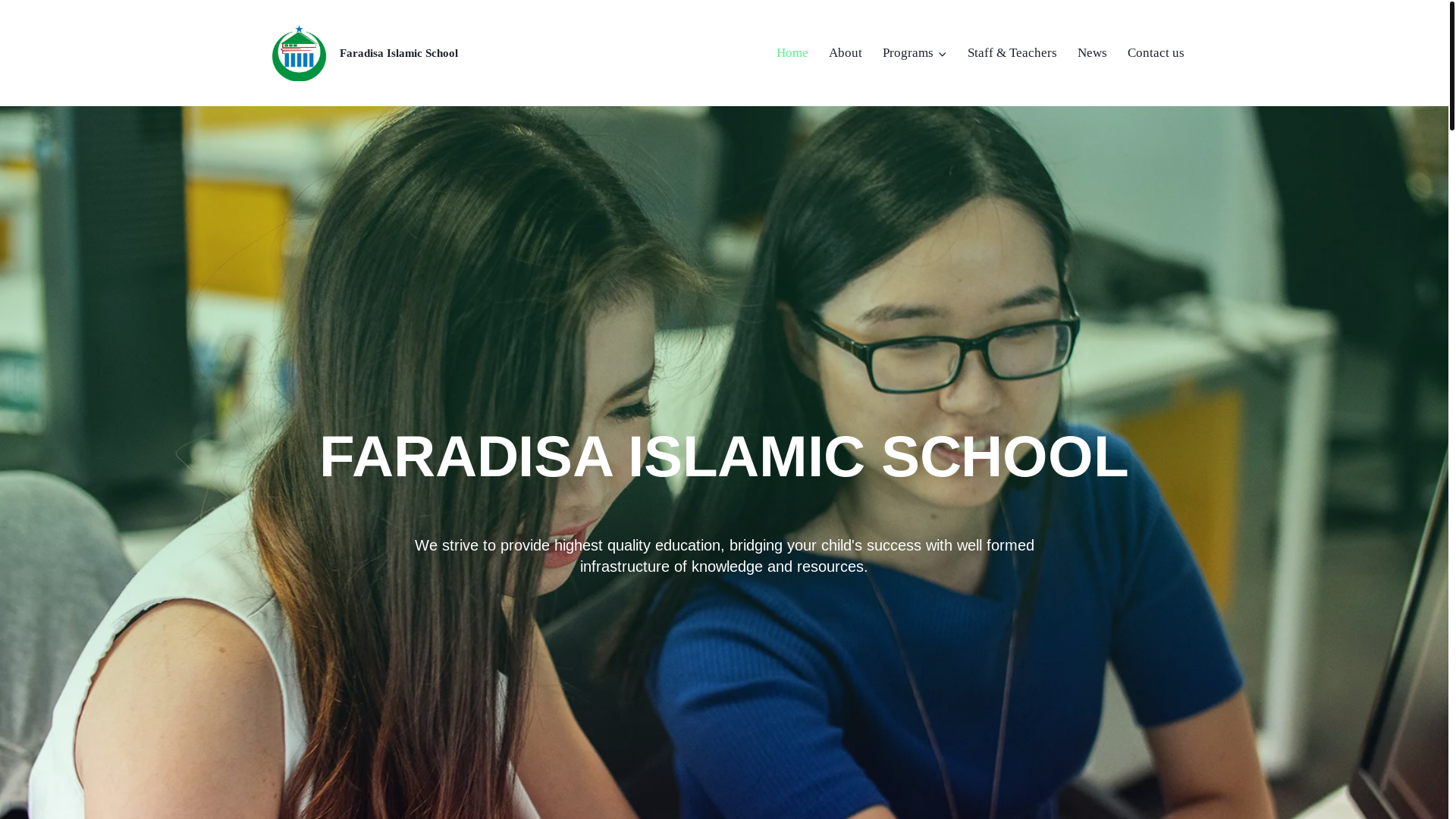 website screenshot of https://faradisa.sch.id/