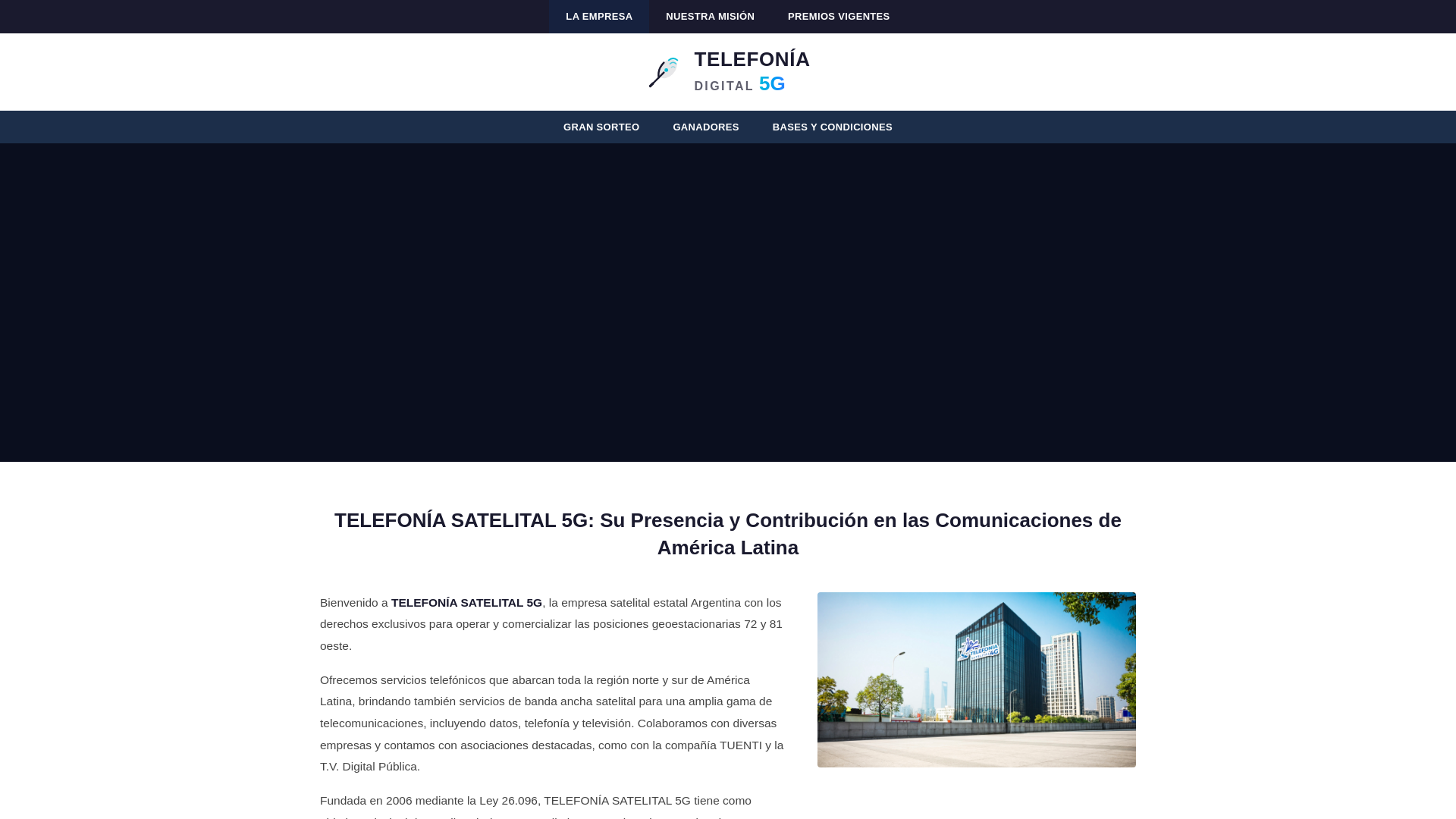 website screenshot of https://telefoniasatelital5g.com/