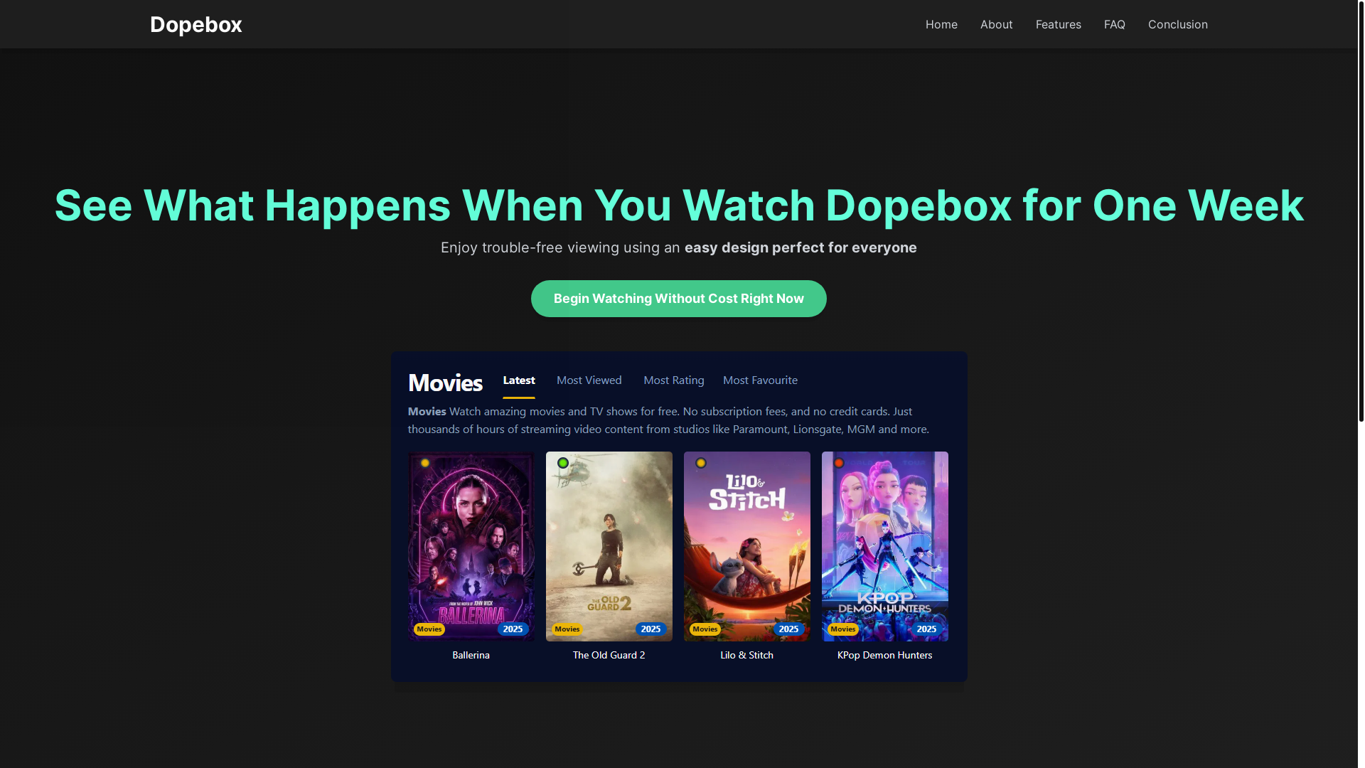 website screenshot of https://dopebox-x4vt.pages.dev/