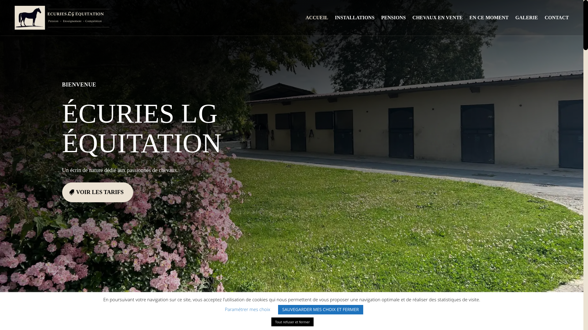 website screenshot of https://ecuries-lg-equitation.fr/
