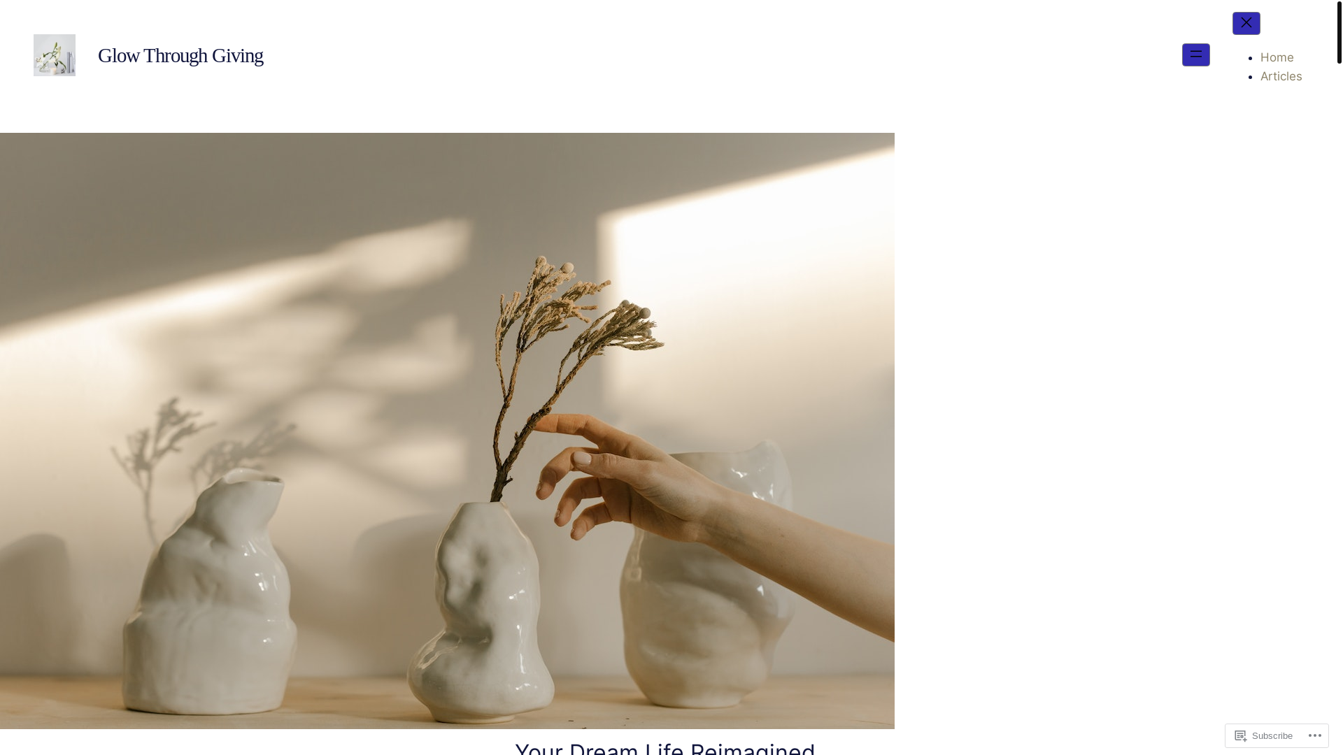 website screenshot of https://glowthroughgiving.com/