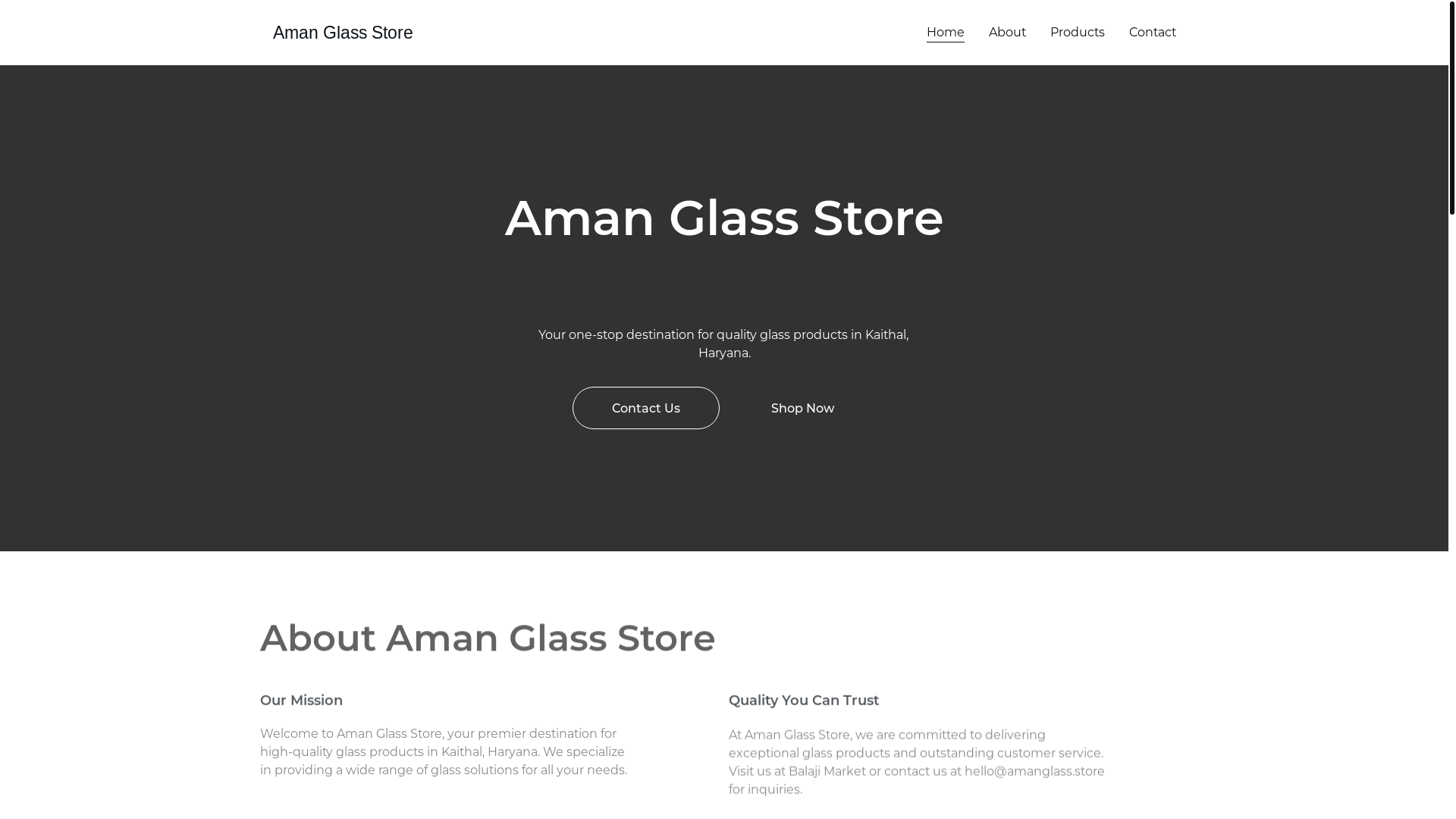 website screenshot of https://amanglass.store/