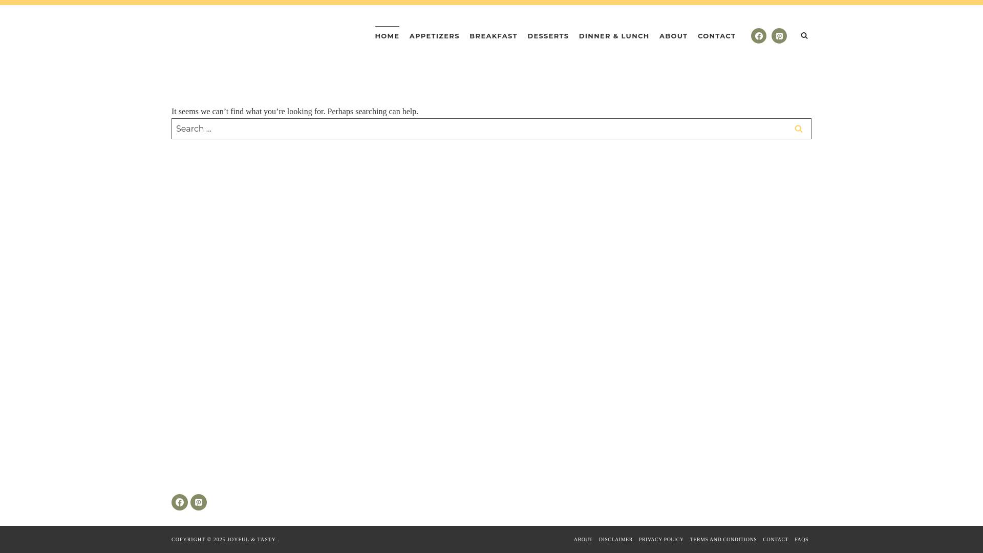 website screenshot of https://joyfulandtasty.com/