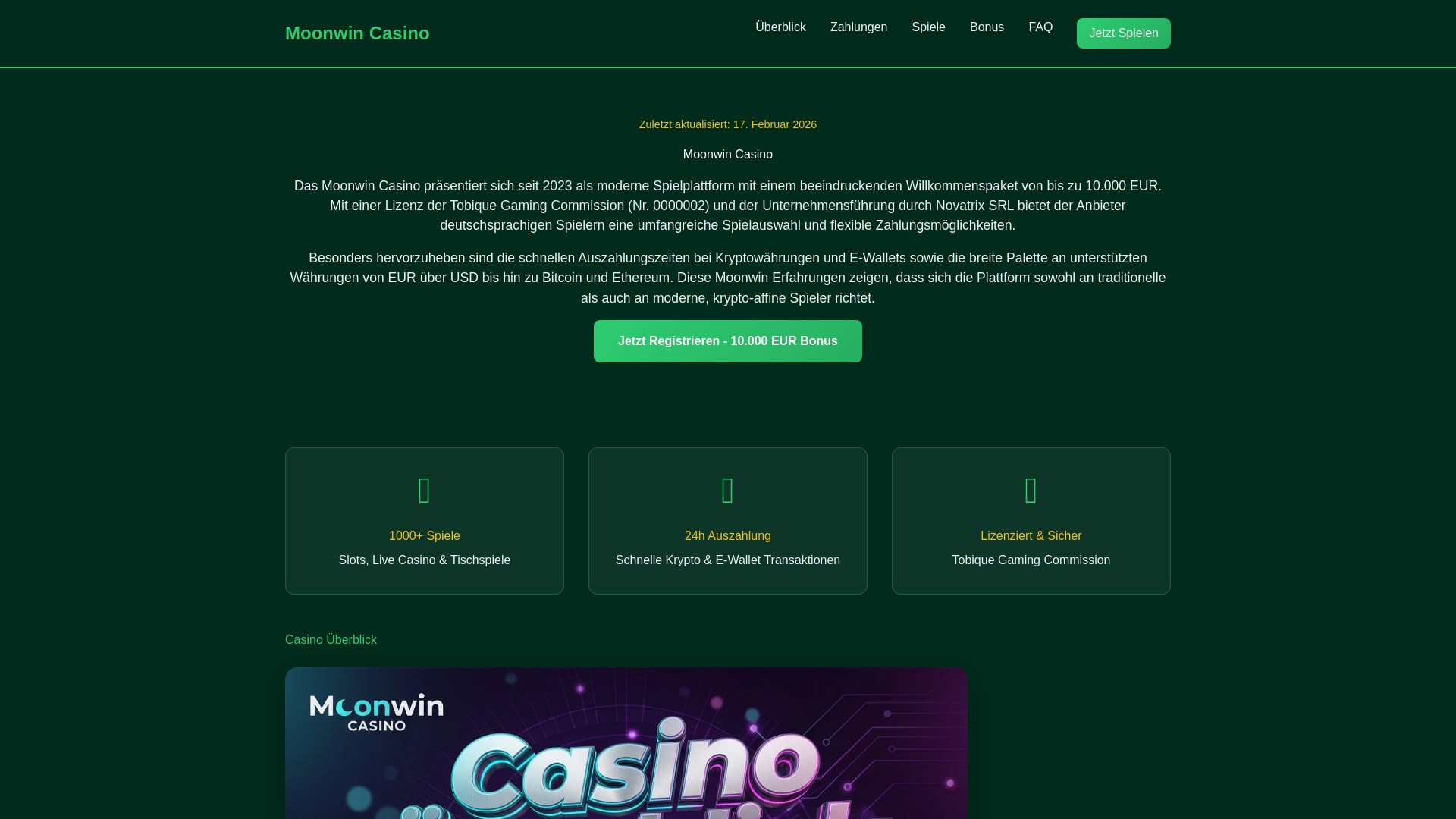 website screenshot of https://moonwin-casino.de/