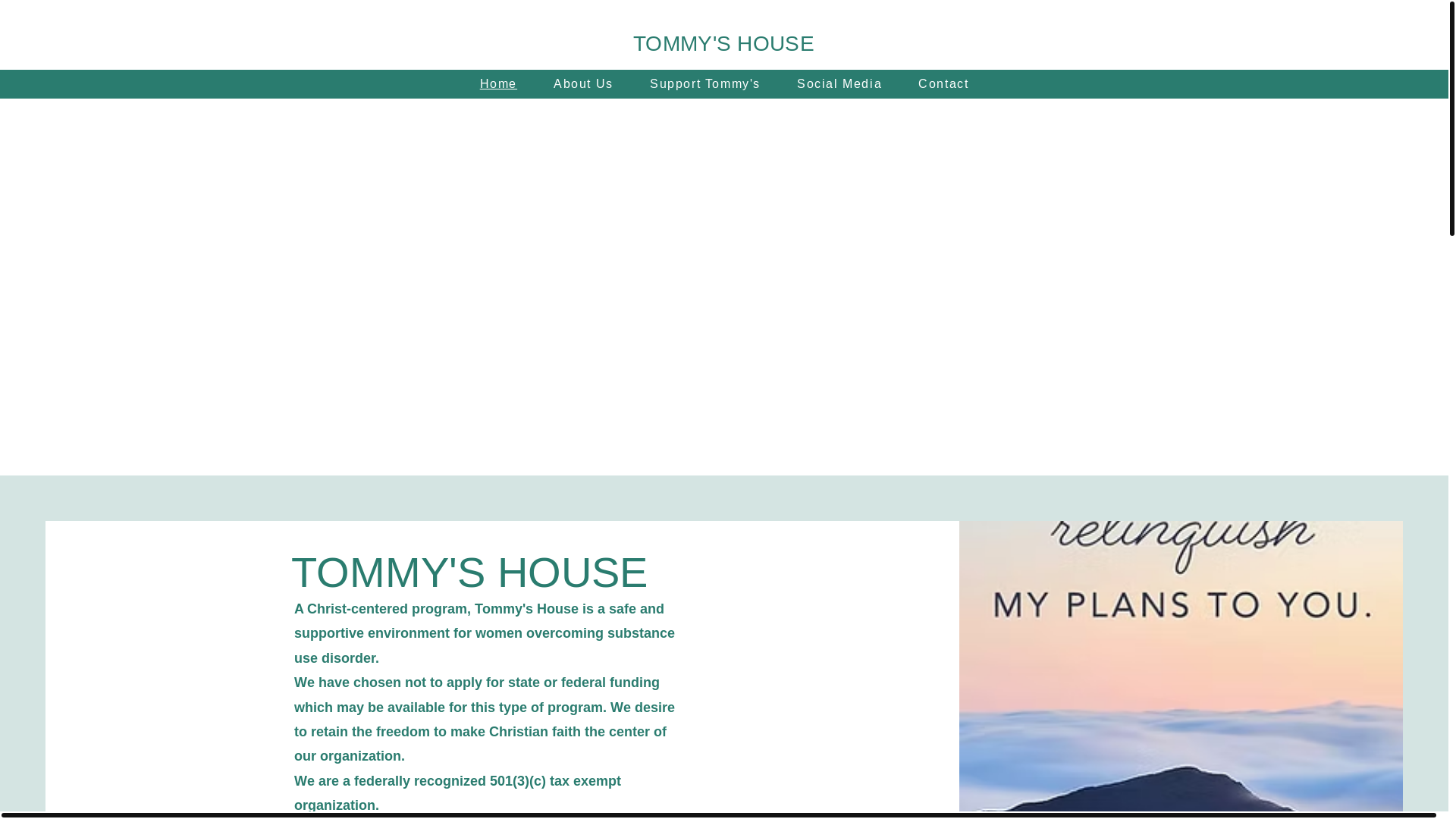 website screenshot of https://tommyshouserecovery.org/