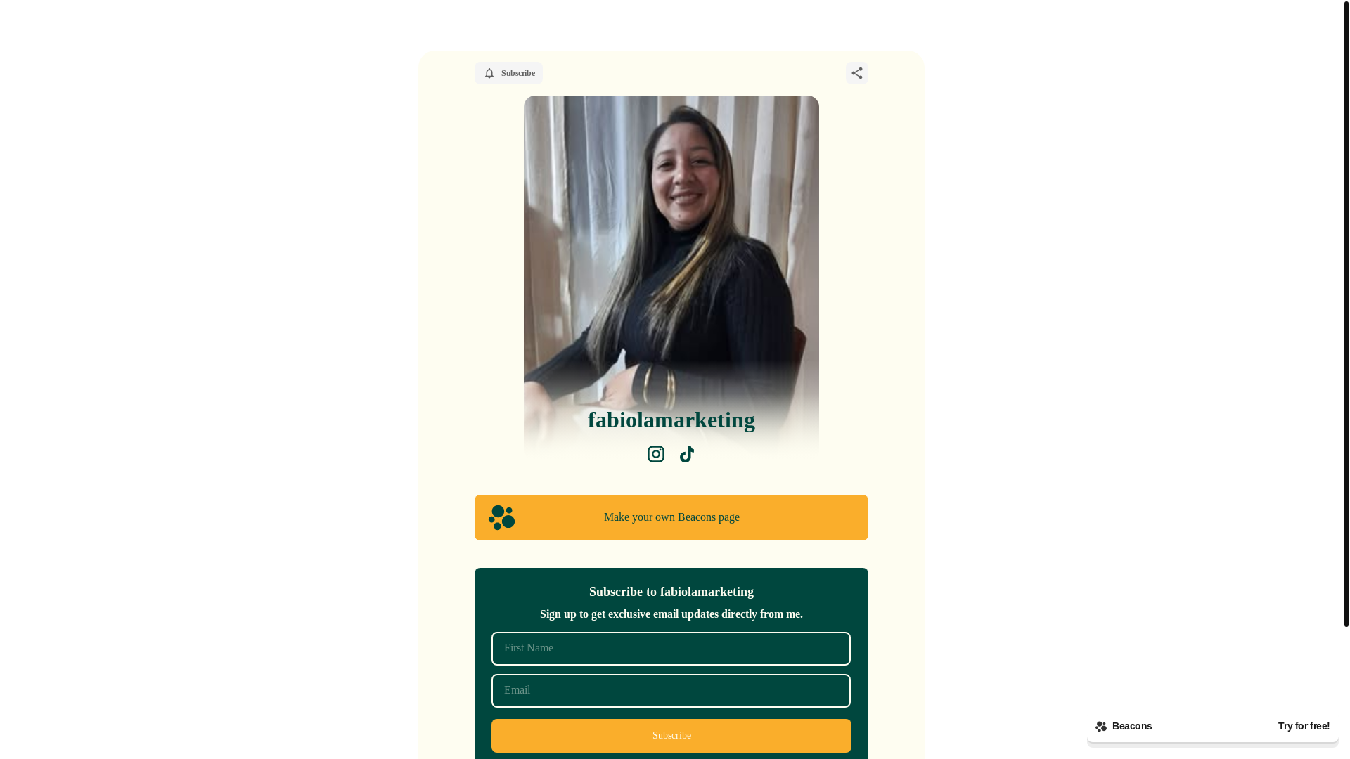 website screenshot of https://fabiolamarketing.com/