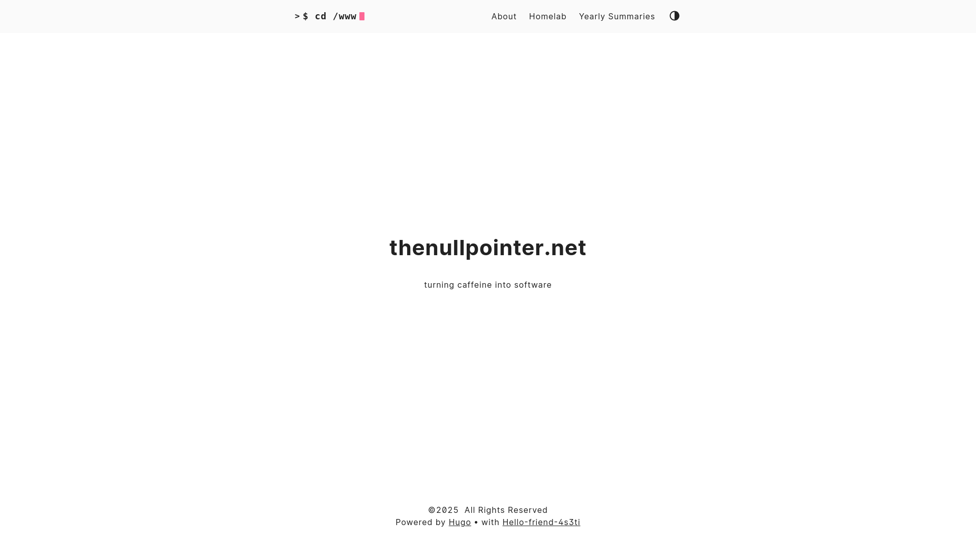 website screenshot of https://thenullpointer-net.pages.dev/