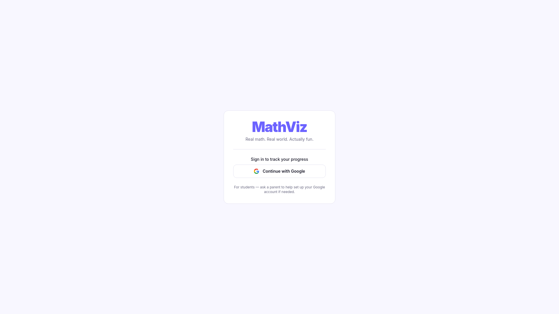website screenshot of https://mathviz.fyi/
