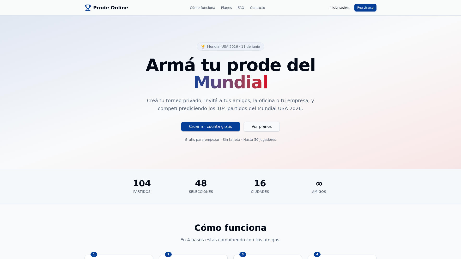 website screenshot of https://prodeonline.app/