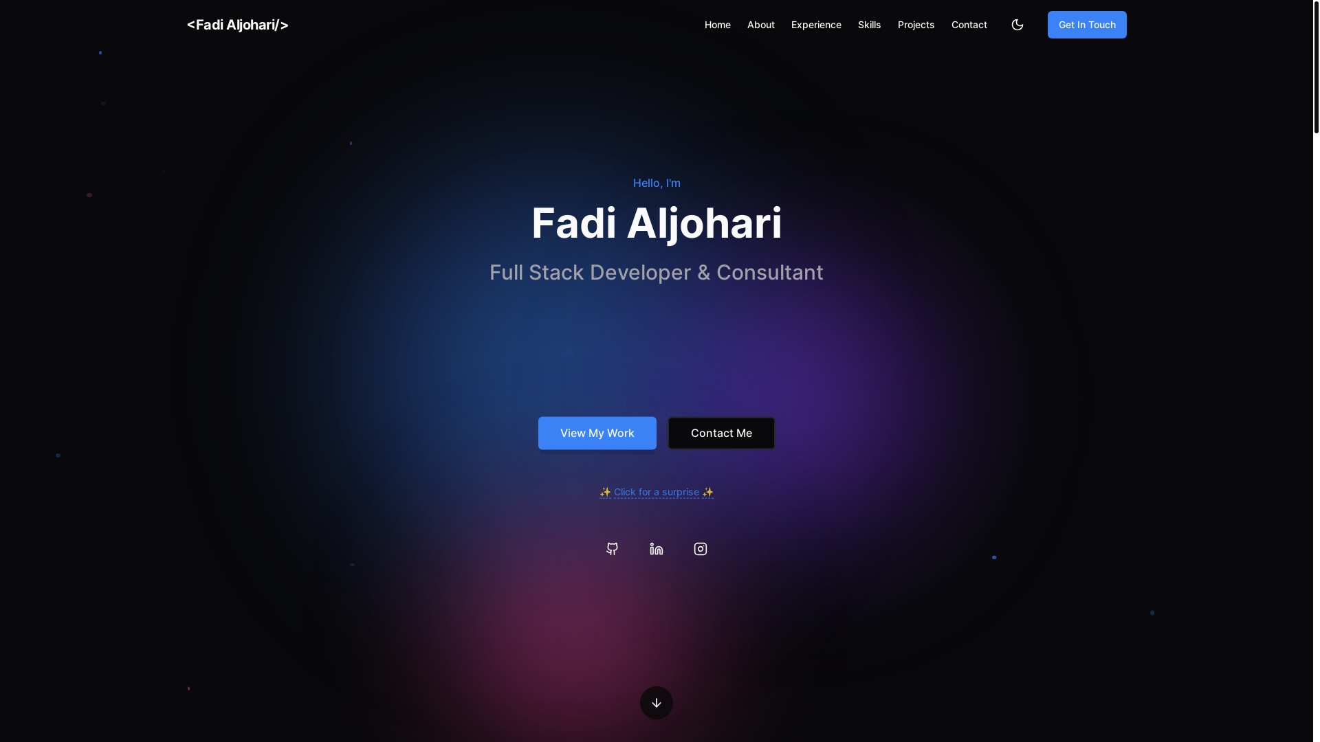 website screenshot of https://fadi-aljohari.dev/