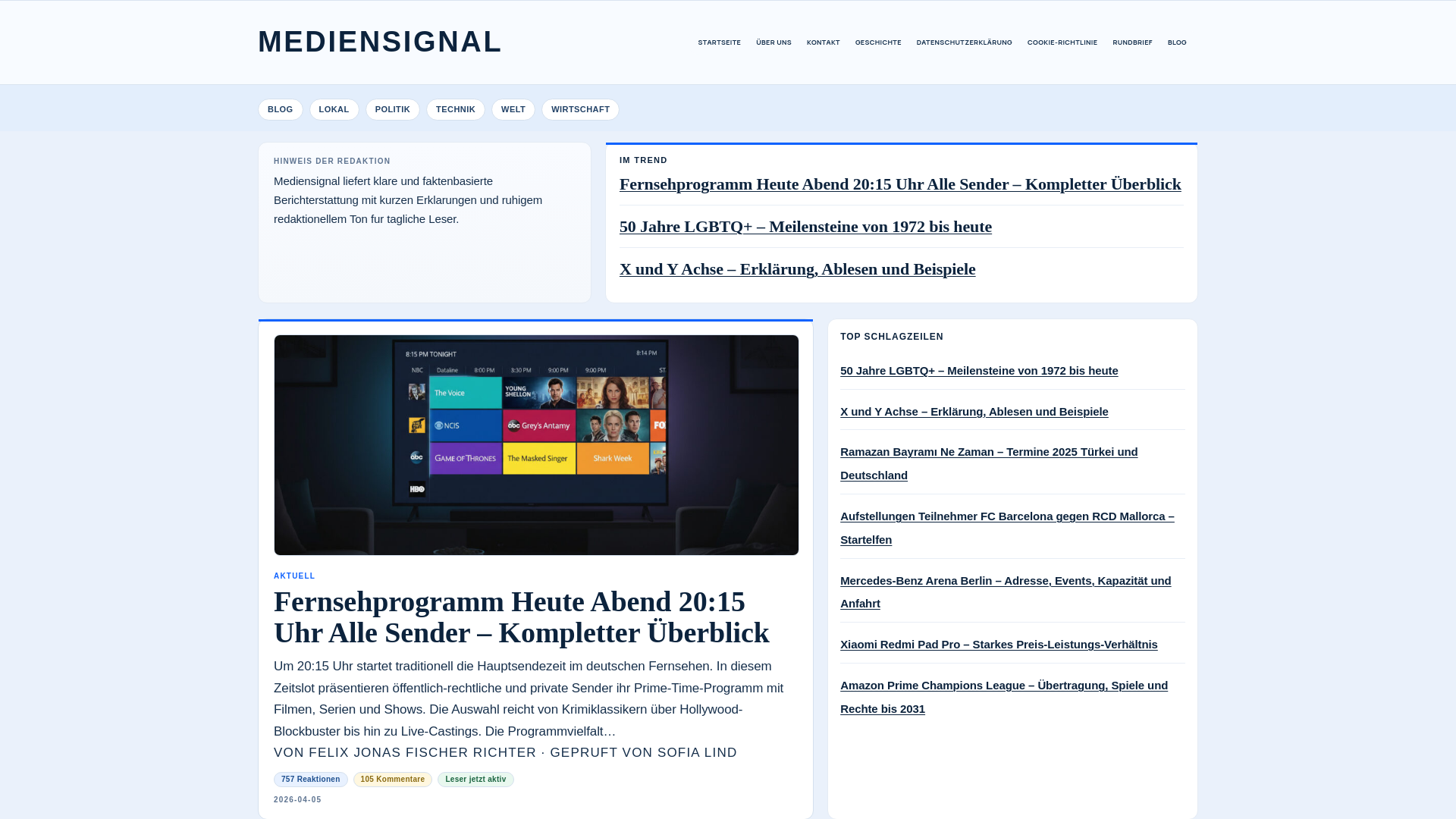 website screenshot of https://mediensignal.de/