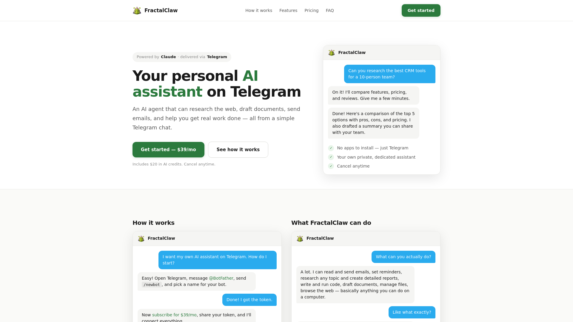 website screenshot of https://fractalclaw.pages.dev/