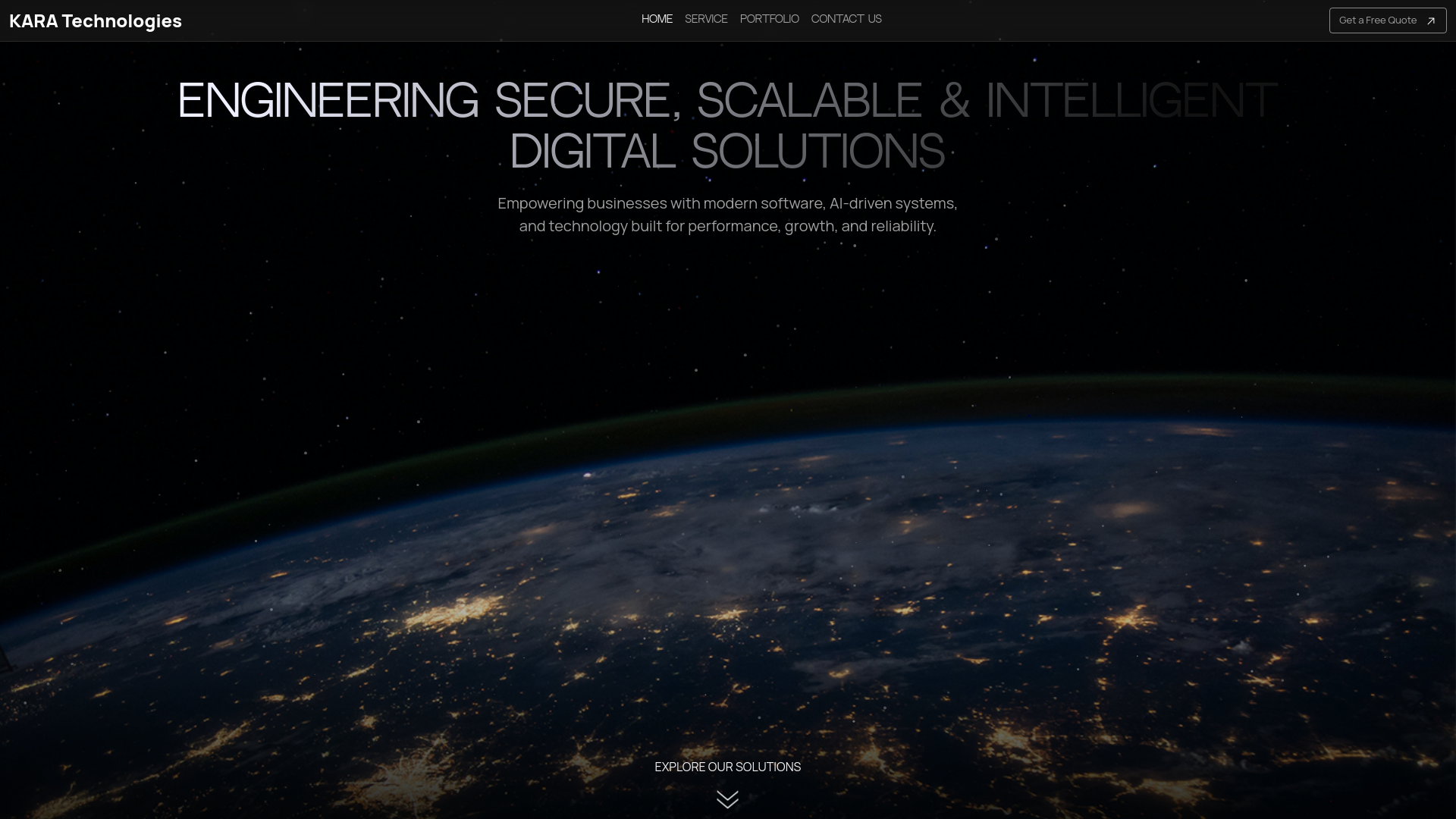 website screenshot of https://karatechnologies.info/